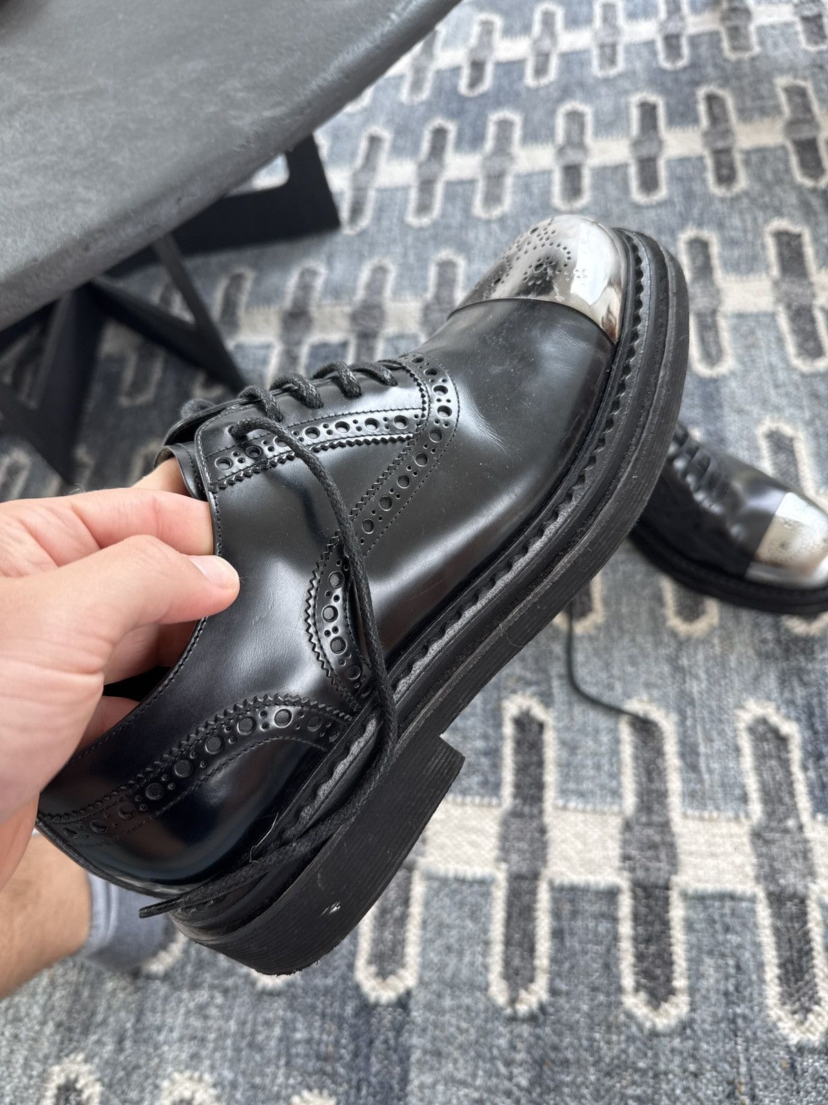 Dolce & Gabbana Dolce & Gabanna Brushed Calf Leather Derby Shoes Size US 9.5 / EU 42-43 - 3 Thumbnail