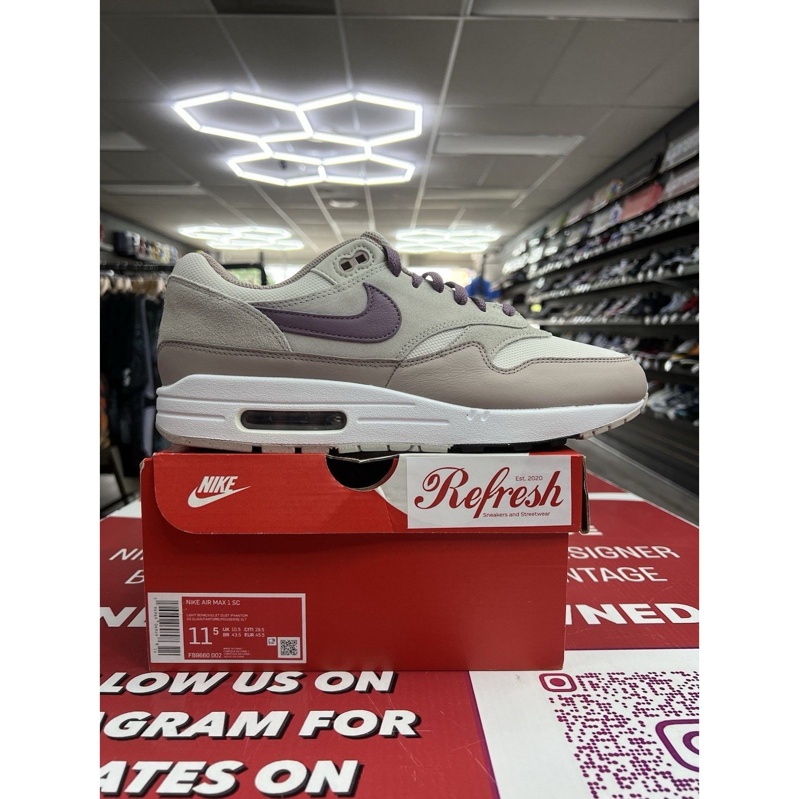 Nike Nike Air Max 1 Light Bone Violet Dust Size 11.5 FB9660-002 Size US 11.5 / EU 44-45 - 1 Thumbnail