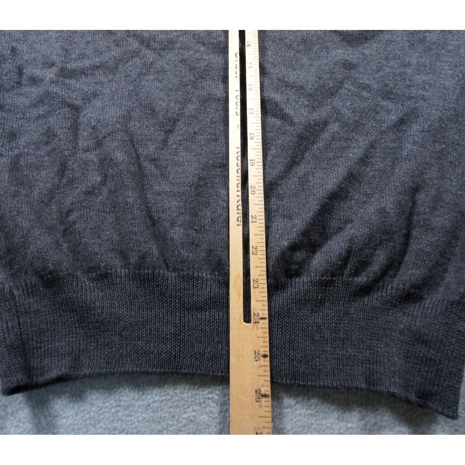 Vintage Jeremy Argyle NYC Sweater Mens Large Gray 1/4 Zip Pullover Merino Wool Knit Size US L / EU 52-54 / 3 - 7 Thumbnail