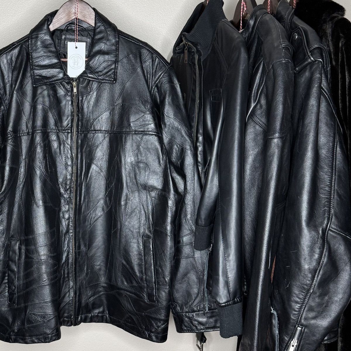 distressed faded thrashed 90s patchwork scab leather jacket