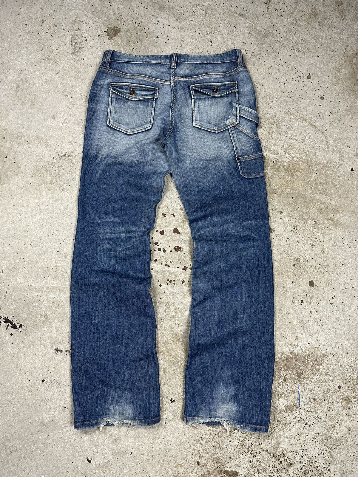 If Six Was Nine × Japanese Brand × Vintage Vintage Y2K Flare Cargo Carpenter Denim Pants Jeans Bootcut Size US 32 / EU 48 - 14 Thumbnail