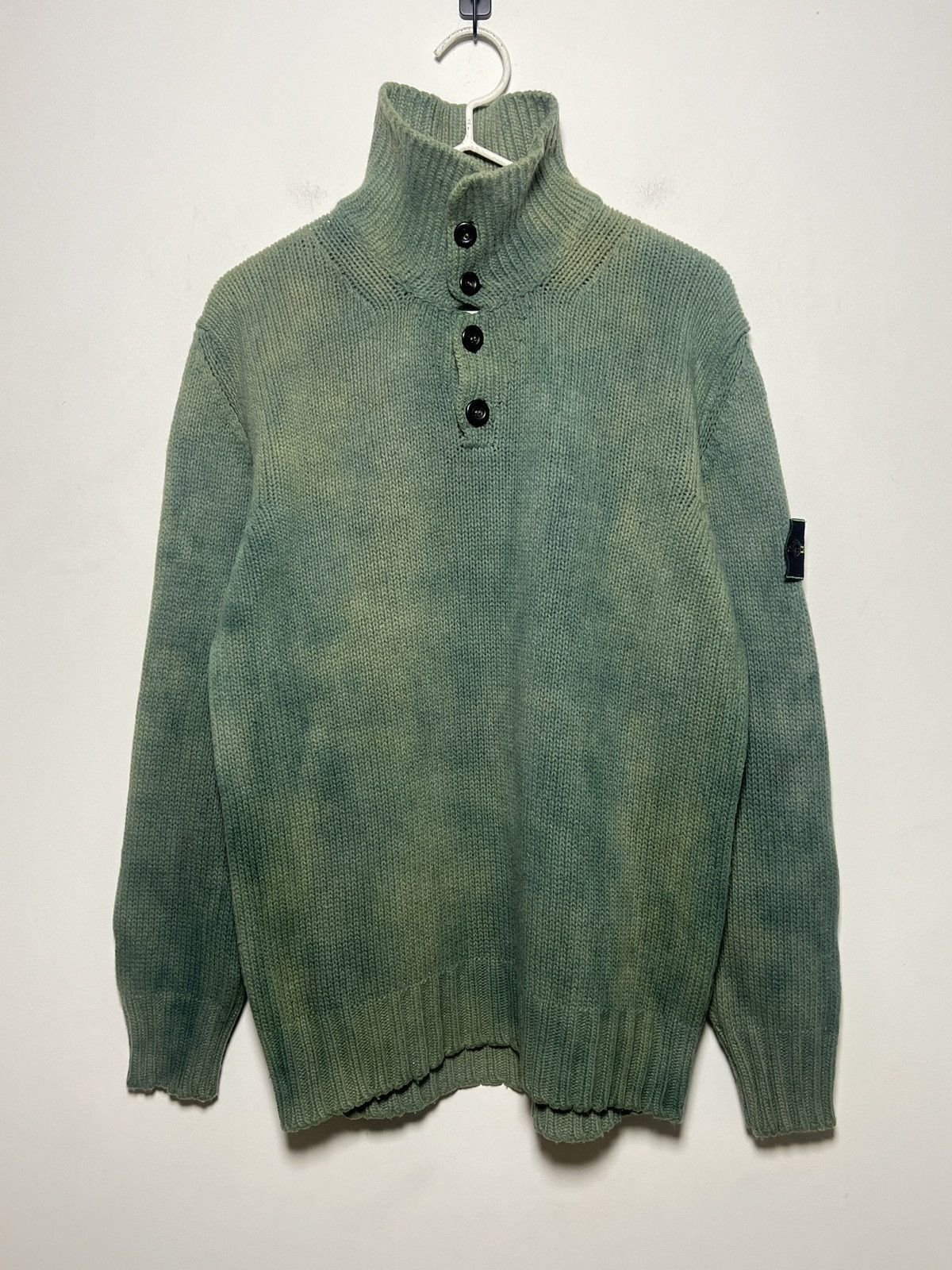 Stone Island Stone Island Chunky Overdyed Sweater – Vintage – Sage Green Size US M / EU 48-50 / 2 - 5 Thumbnail