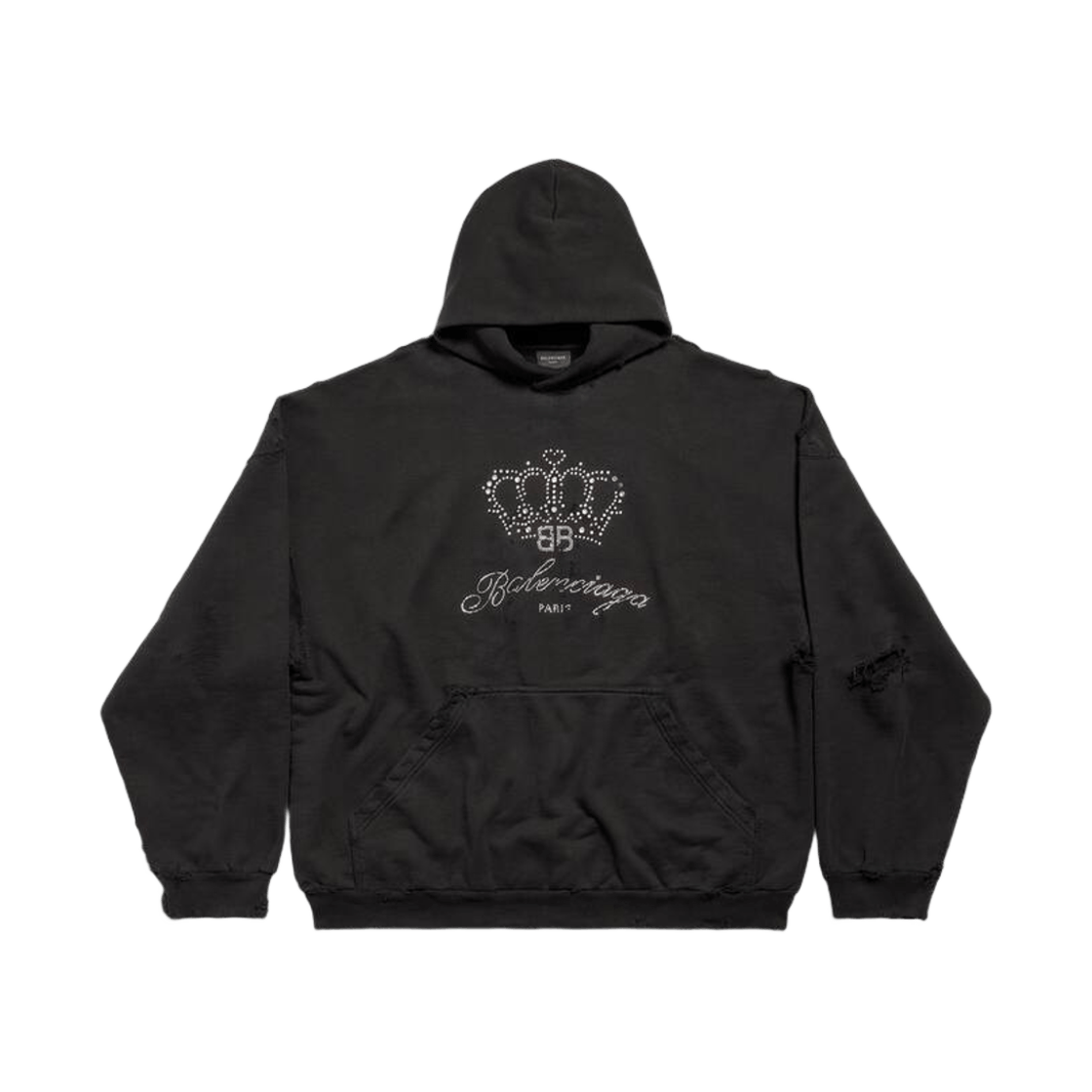 Balenciaga o1srvl11e1125 BB Motel Hoodie Oversized in Black Size S / US 4 / IT 40 - 1 Thumbnail