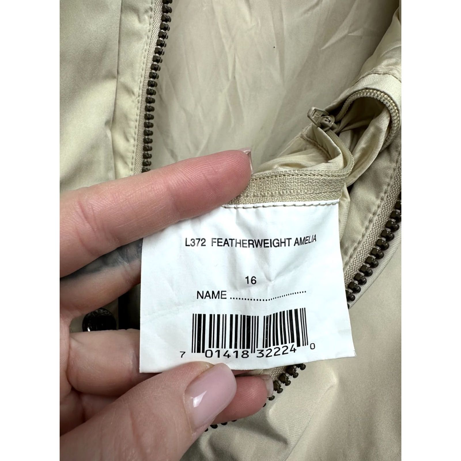 Barbour VINTAGE Barbour Amelia Jacket Womens Barbour Amelia UK 16 Beige XL Polyester Solid Long Sleeve Zip 2010s Womens Size XL / US 12-14 / IT 48-50 - 6 Thumbnail