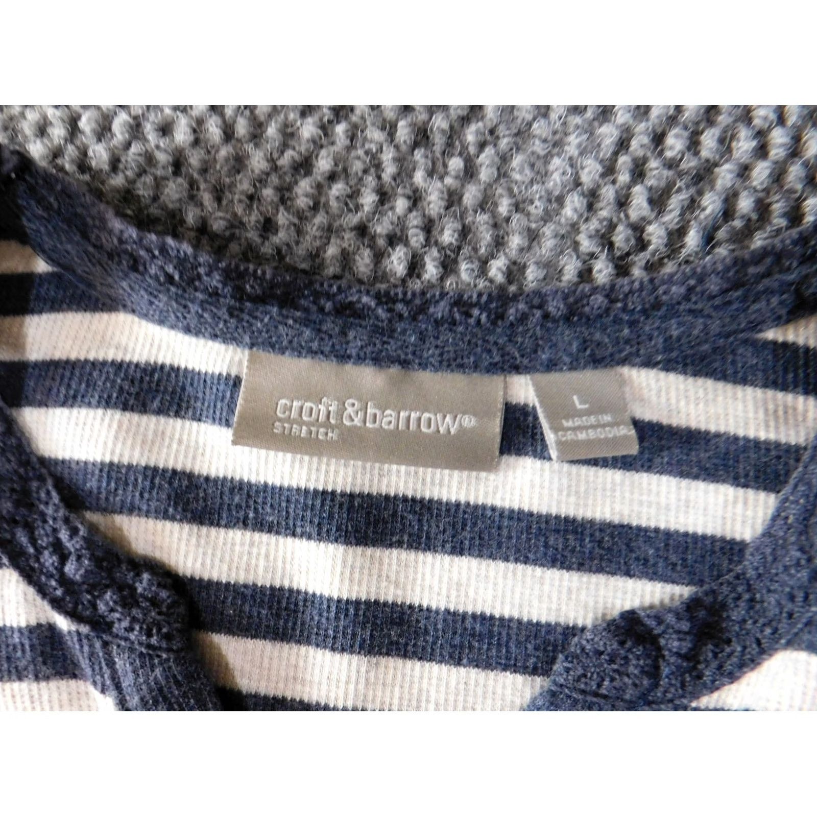 Croft & Barrow Croft & Barrow Womens Sweater Large Blue Striped Pullover Crew Neck Knit Long Sleeve Stretch Classic Size L / US 10 / IT 46 - 5 Thumbnail