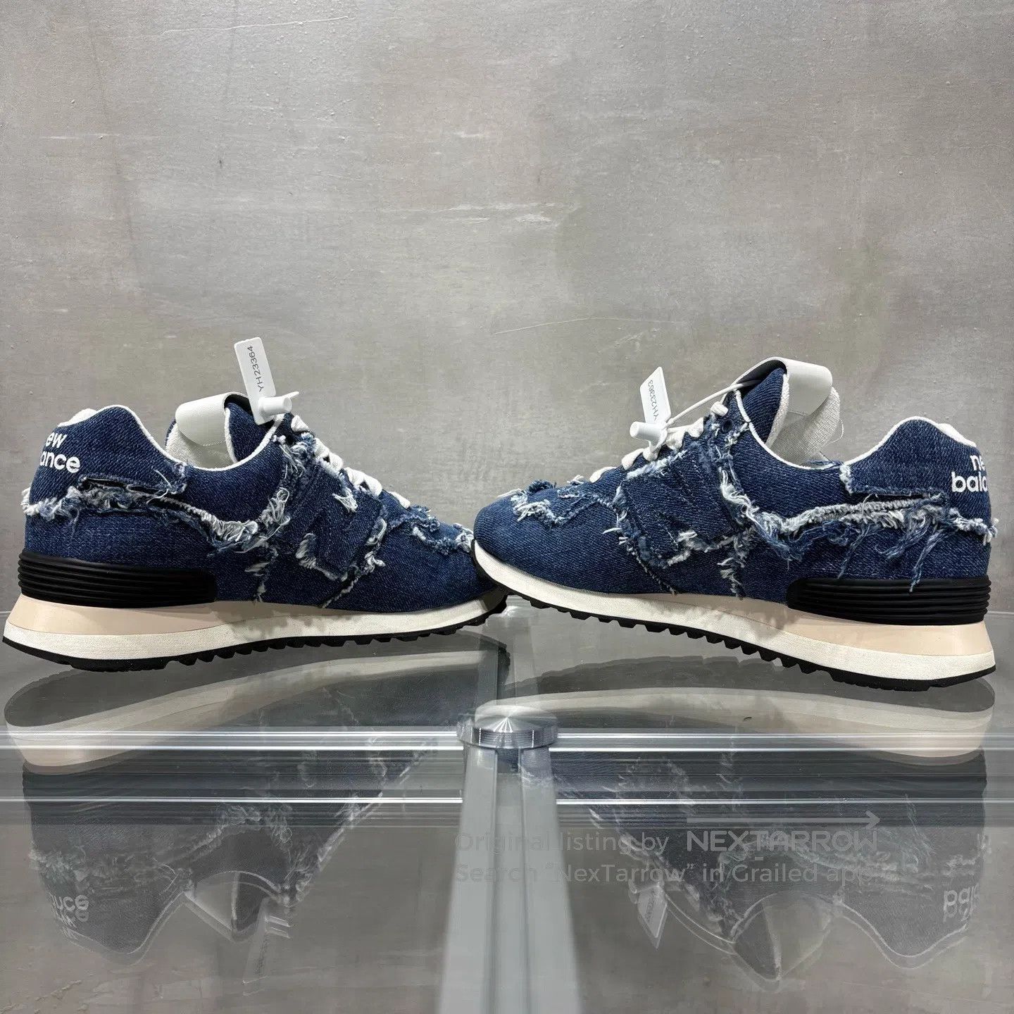 Miu Miu Miu Miu X NB 574 Blue Damaged Jeans Sports Shoes Size US 6 / IT 36 - 5 Thumbnail