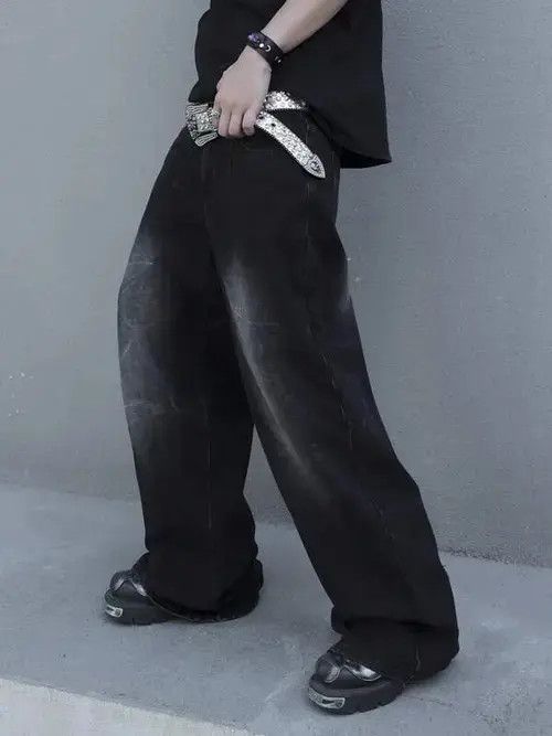 Jean Kirari x Ezawa Faded Baggy Denim Jeans Wide Leg Size US 32 / EU 48 - 4 Thumbnail