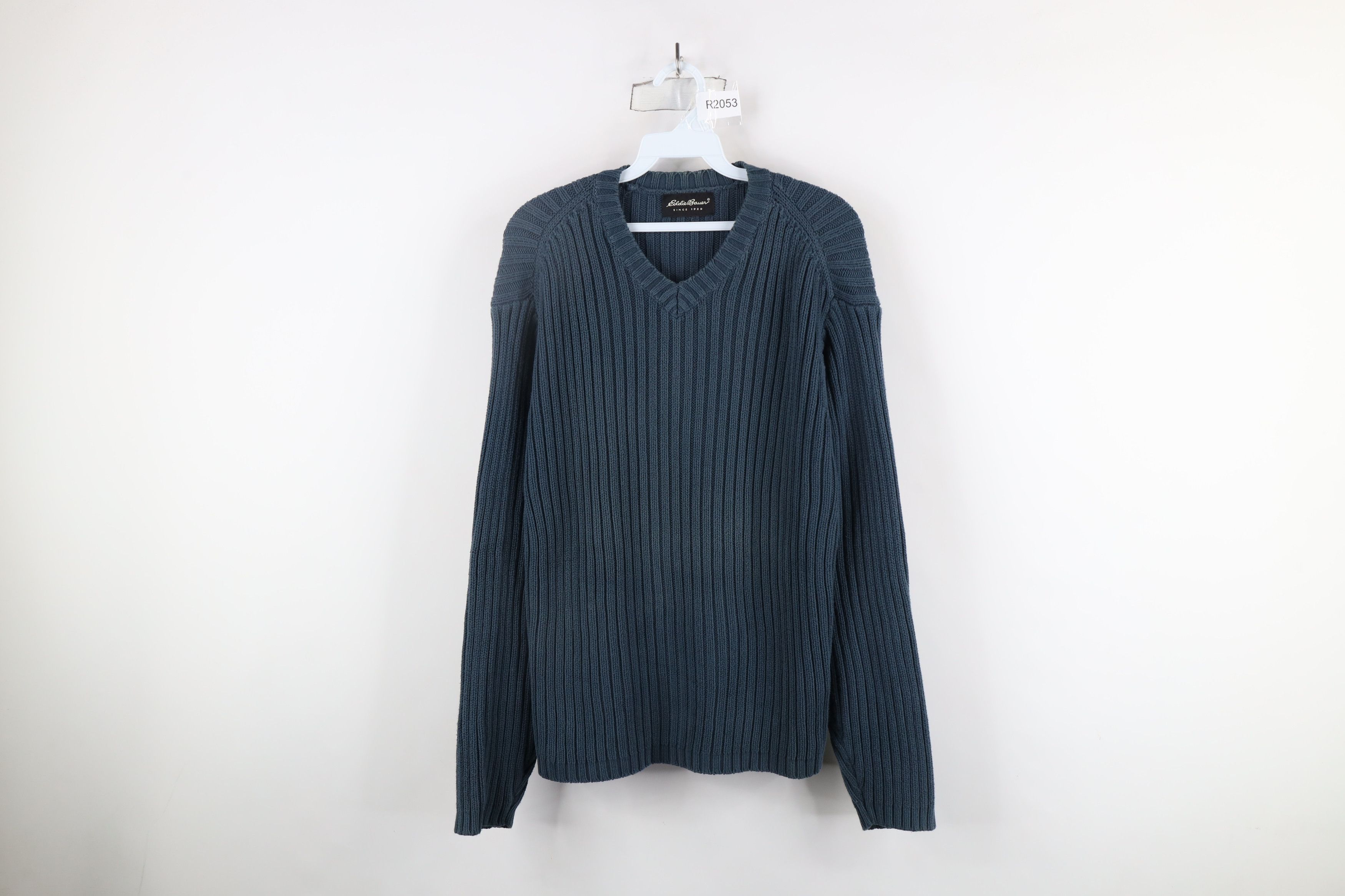 Eddie Bauer Vintage 90s Eddie Bauer Chunky Ribbed Knit Sweater Blue Size US M / EU 48-50 / 2 - 1 Thumbnail