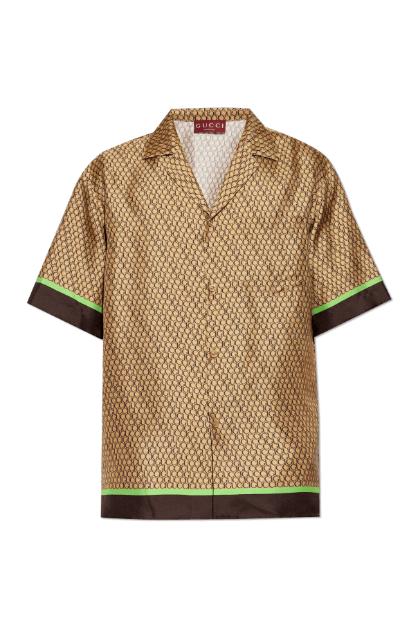 Gucci o1loc1c1125 787257 Print Silk Bowling Shirt in Multicolor Size US M / EU 48-50 / 2 - 1 Thumbnail