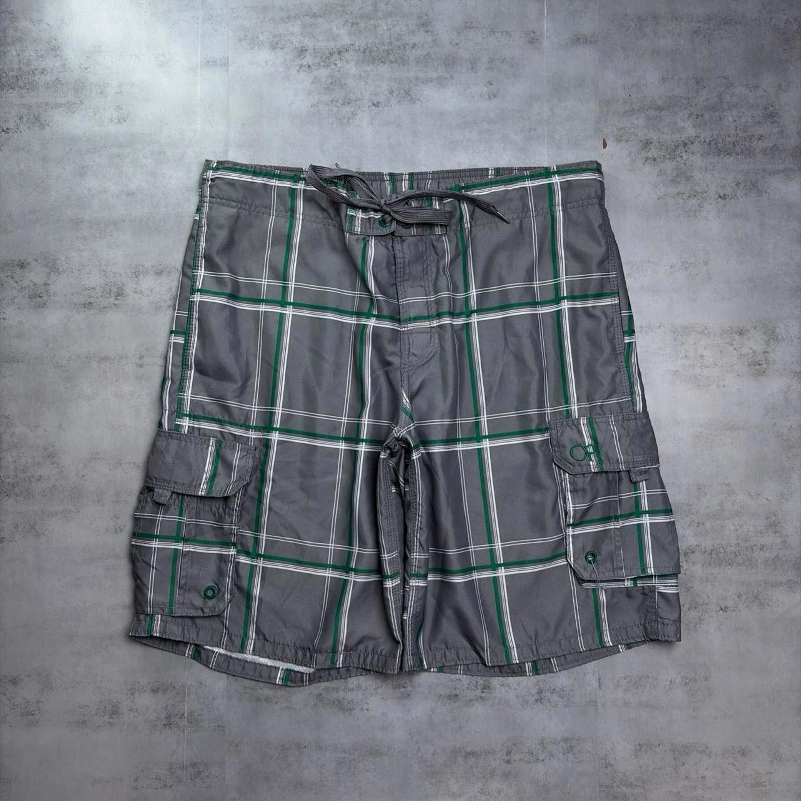 Ocean Pacific Y2K Grey Ocean Pacific Grunge Plaid Baggy Surf Board Shorts Size US 34 / EU 50 - 1 Thumbnail