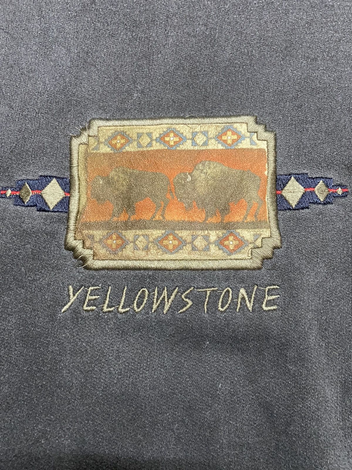 Vintage Vintage 90s de LANNO Yellowstone Washed Sweatshirt Size US XL / EU 56 / 4 - 2 Thumbnail