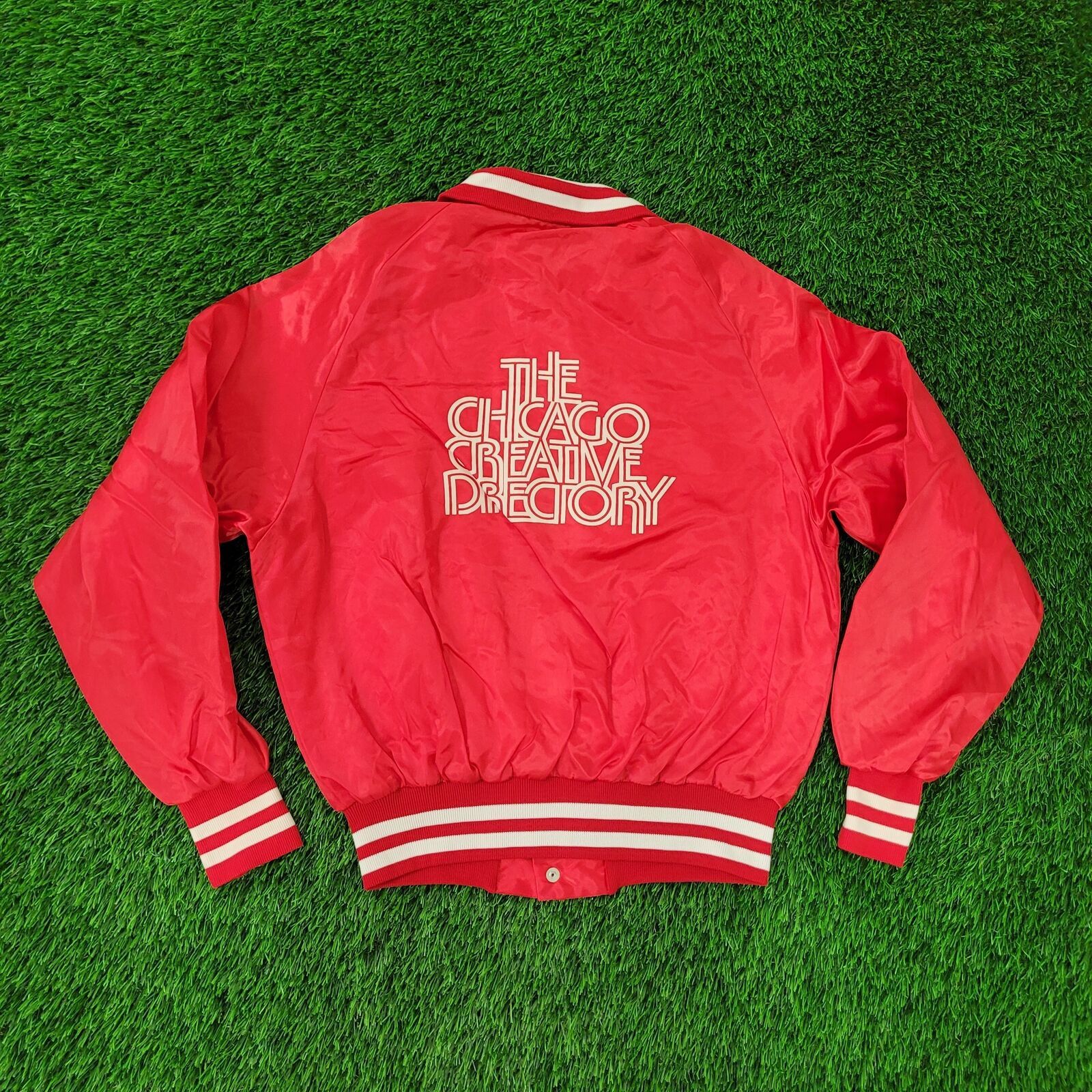 Vintage Vintage 80s Chicago Directory Club Bomber Jacket M 22x24 Red Size US M / EU 48-50 / 2 - 1 Thumbnail