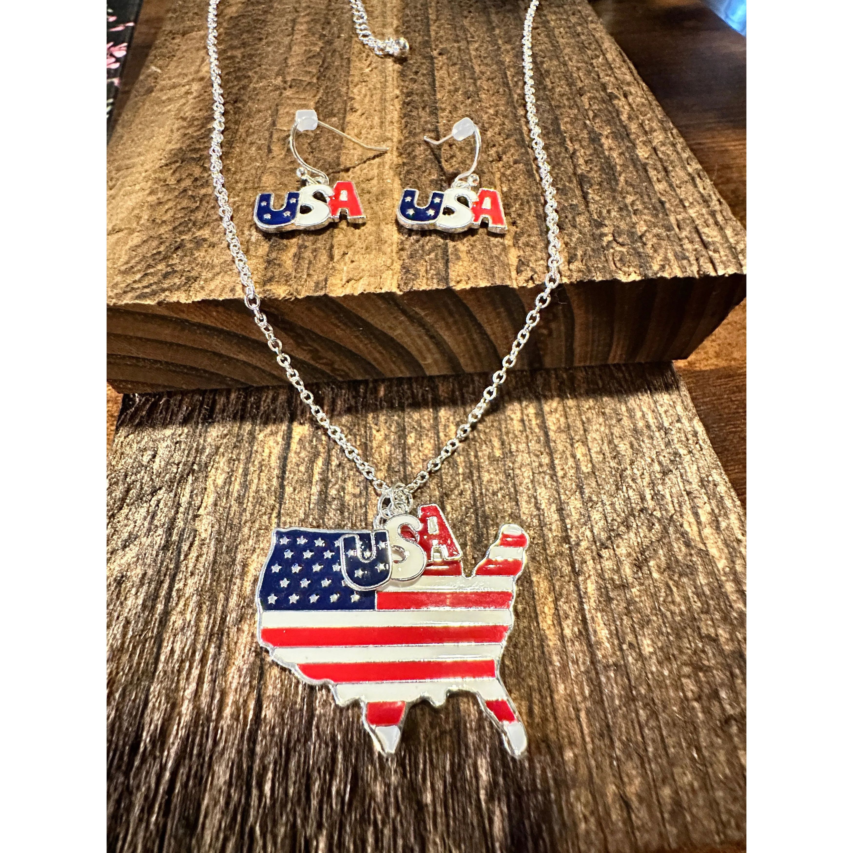 Other Boho America USA Necklace & Earring Set | Patriotic Jewelry Size ONE SIZE - 6 Thumbnail