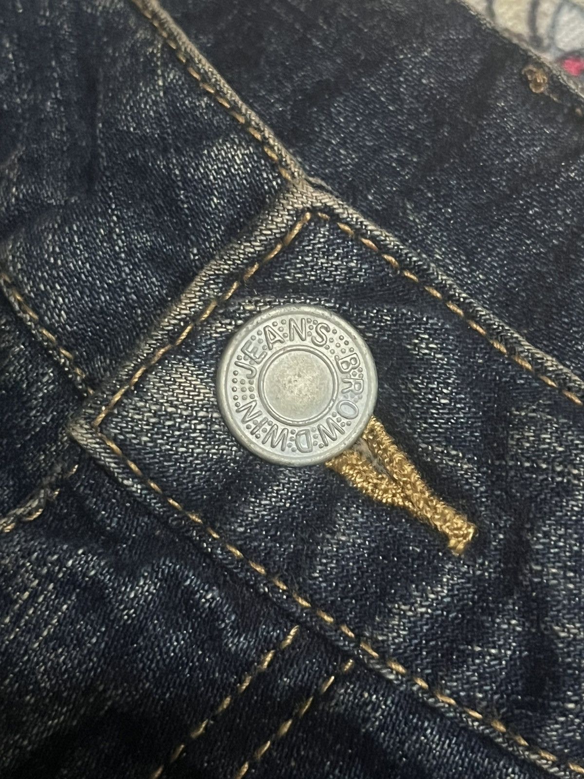 GOSTAR DE FUGA × If Six Was Nine × Le Grande Bleu (L.G.B.) ⚡️Sick⚡️Vintage Japanese Brand Broadwin Rhinestone Flare Jeans Size US 33 - 6 Thumbnail