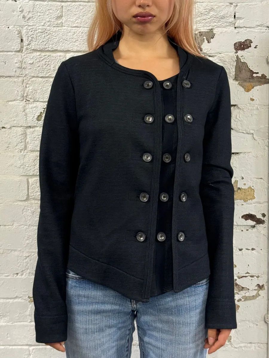 Marithe + Francois Girbaud Marithé & François Girbaud Grey & Black Officer Buttoned Jacket Size S / US 4 / IT 40 - 1 Thumbnail