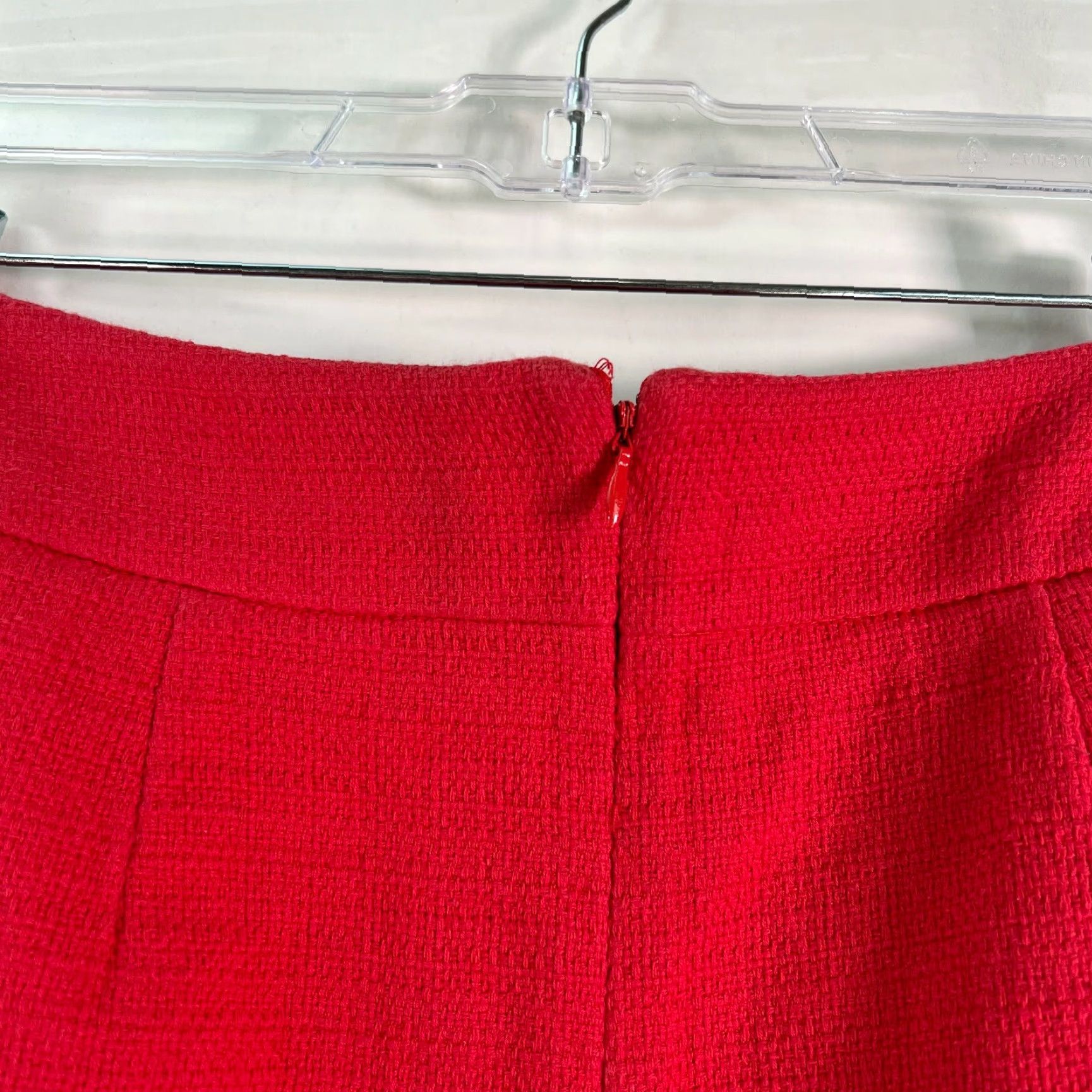 Mossimo Mossimo Skirt Adult Size 8 Red Tweed Pleated Back Zipper 100% Cotton Straight & Pencil Womens Size 30" / US 8 / IT 44 - 7 Thumbnail