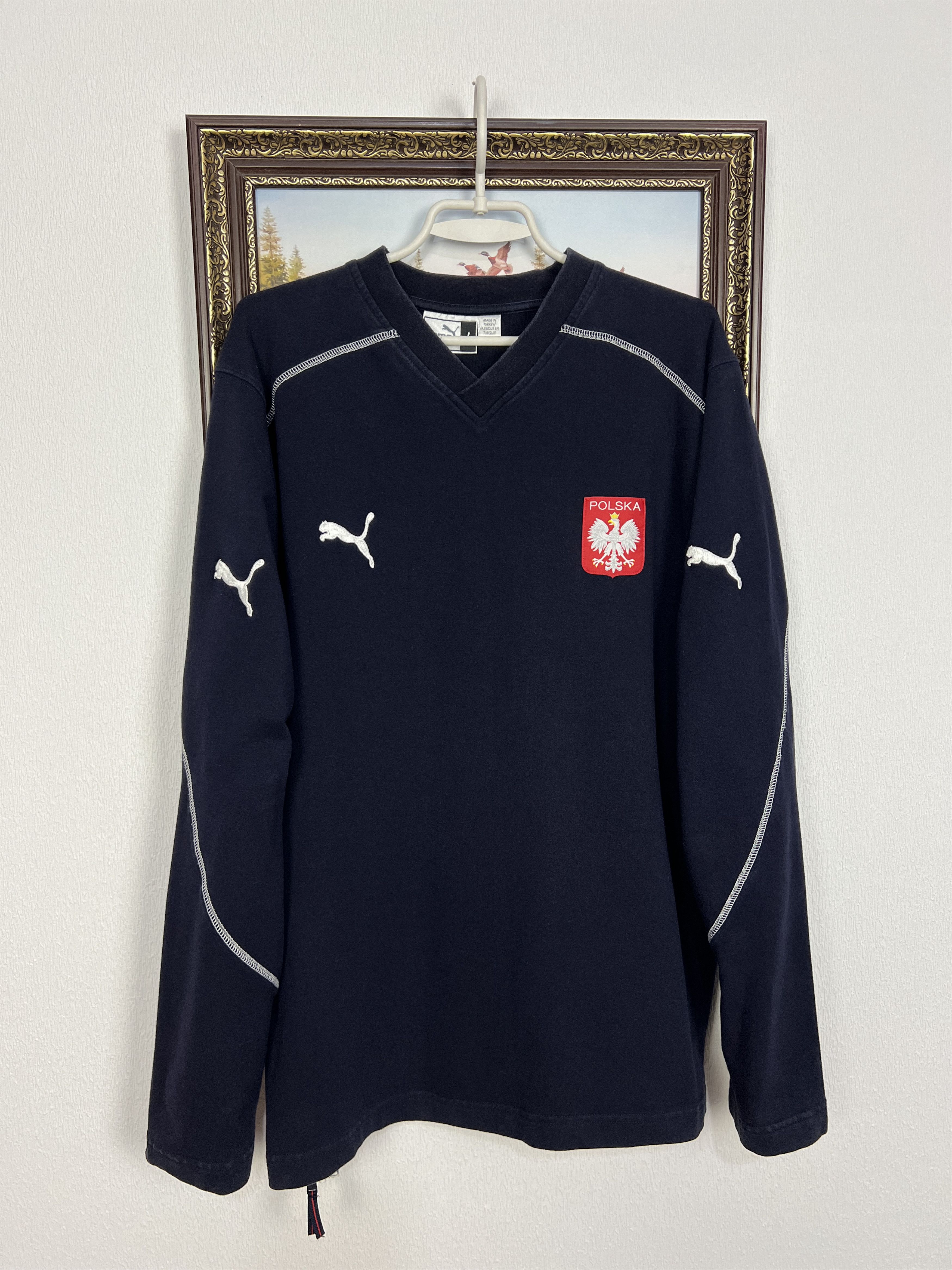 Vintage Poland Football Sweatshirt Soccer Track Top Crewneck