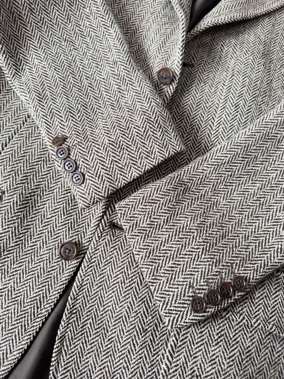 Ralph Lauren POLO RALPH LAUREN Herringbone Wool Tweed Jacket Blazer Coat Size 44R - 16 Thumbnail