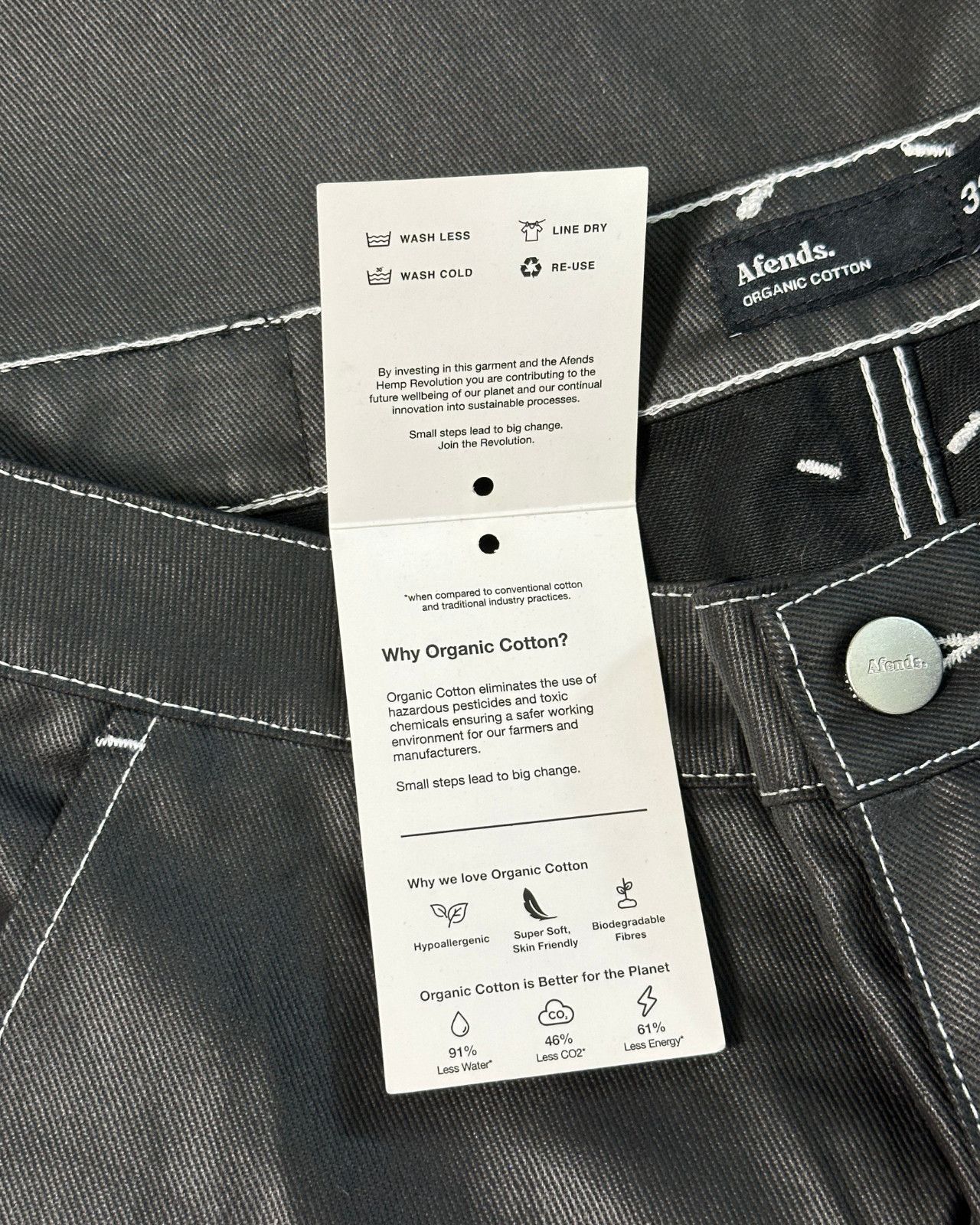 Afends NWT Sample Afends - Louie Coated Organic Black Jeans - 32x28 Size US 32 / EU 48 - 9 Thumbnail