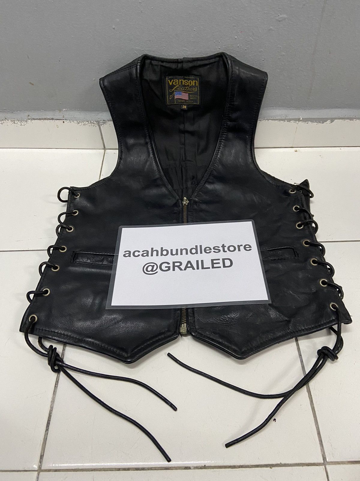 Vanson Leathers VANSON LEATHER BIKERS LEATHER VEST Size US XS / EU 42 / 0 - 15 Thumbnail