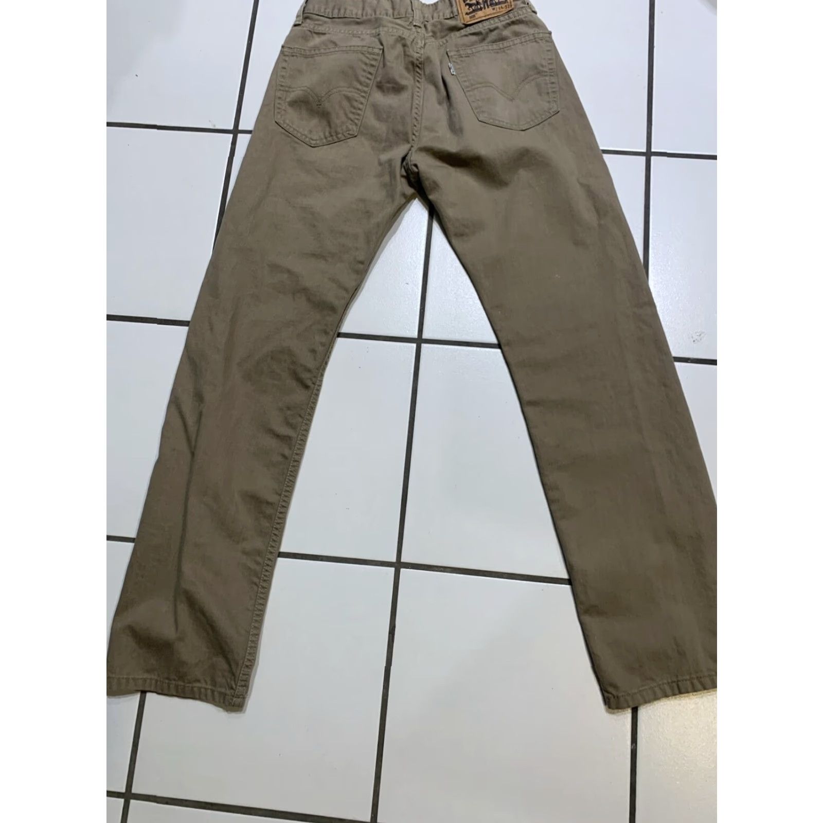 Levi's Levi's 505 Regular Straight Fit Denim Jeans Men W29 L31 Beige Stretch 90s Classic Size US 34 / EU 50 - 5 Thumbnail