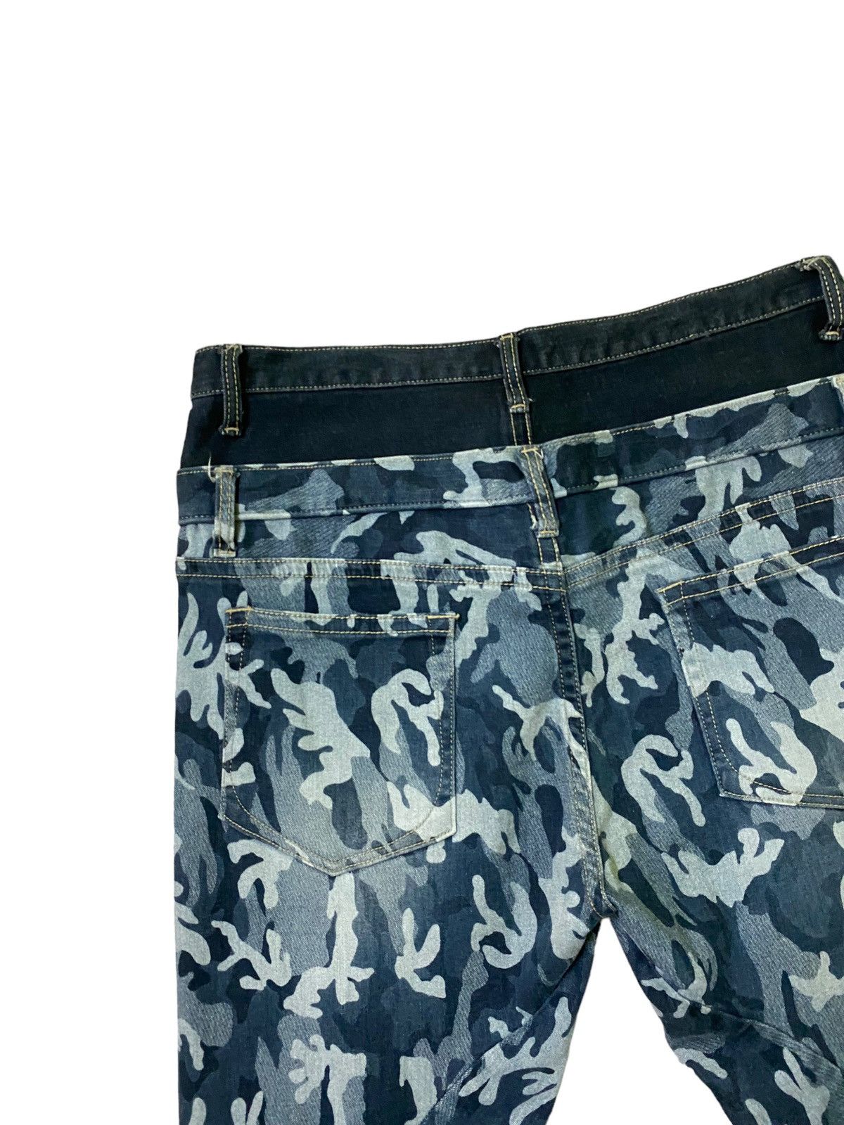 Japanese Brand Bit Blue Double Waist Camo style Baggy Denim Size US 32 / EU 48 - 11 Thumbnail
