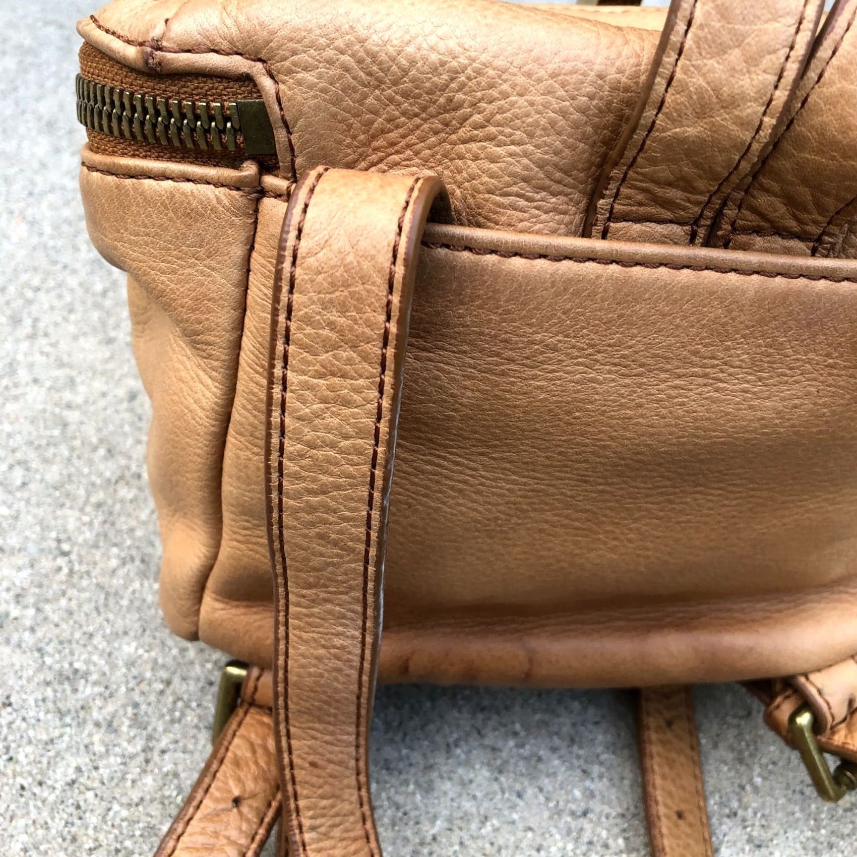 Vintage VTG MARGOT NEW YORK Mini Backpack Leather Women's Zip Bag Brown 9"x6"x4" Backpack Women Brown Leather Zip Bag 9 W x 6 H x 4 D Size ONE SIZE - 6 Thumbnail