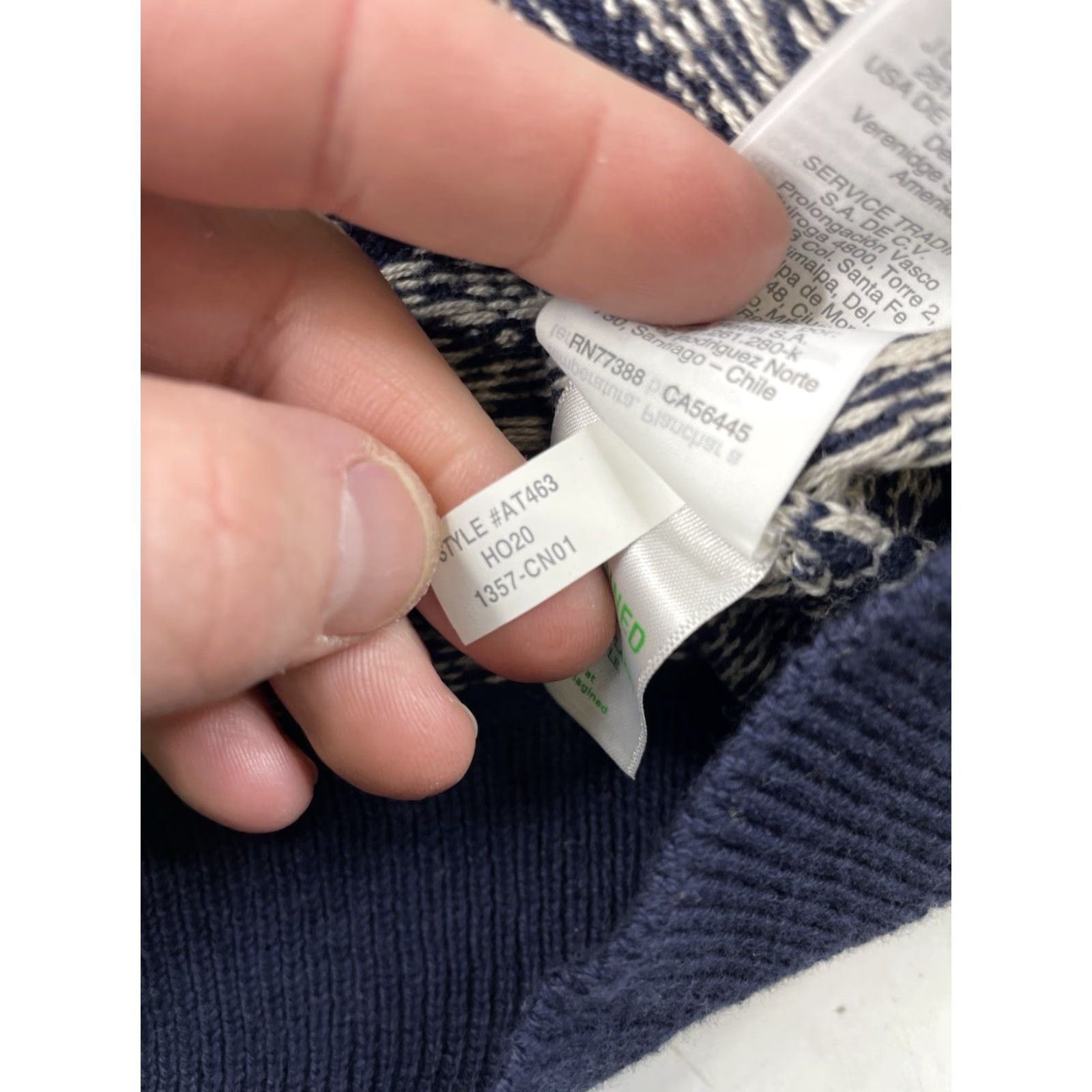 J.Crew VINTAGE J.Crew 100% cotton crewneck Fair Isle Nordic sweater Navy White Mens Medium Size US M / EU 48-50 / 2 - 7 Thumbnail