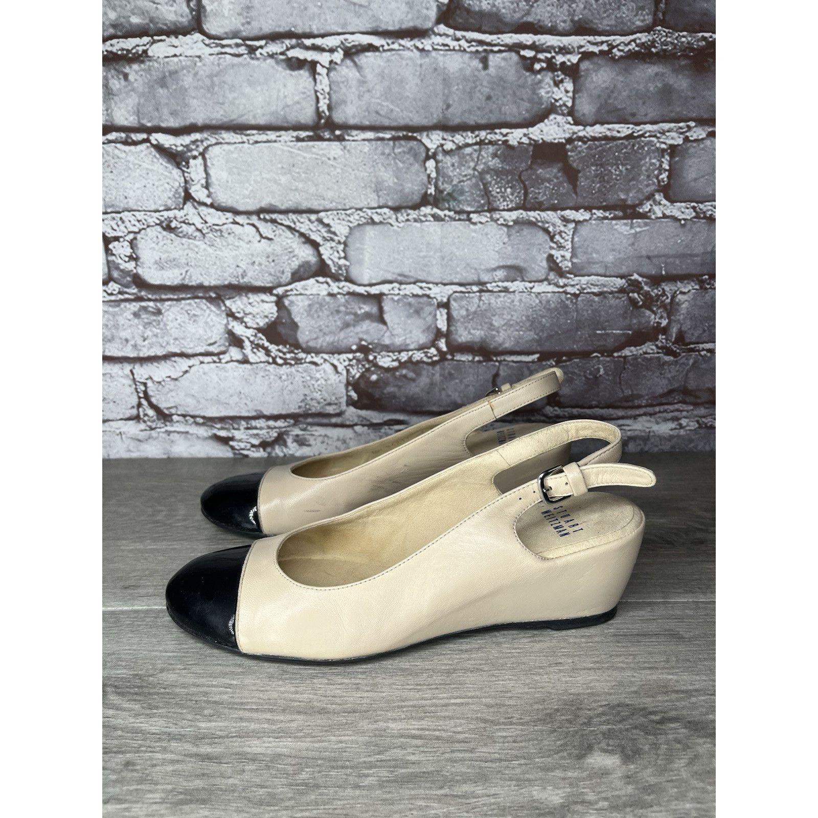 Stuart Weitzman STUART WEITZMAN Black Patent Cap Blush Pink Leather Ankle St Size US 7 / IT 37 - 13 Thumbnail