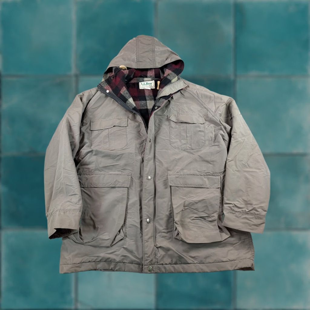 Vintage VTG LL Bean Jacket Mens XL Gray Baxter State Wool Lined Parka 80s USA Hooded Jacket Size US XL / EU 56 / 4 - 1 Thumbnail