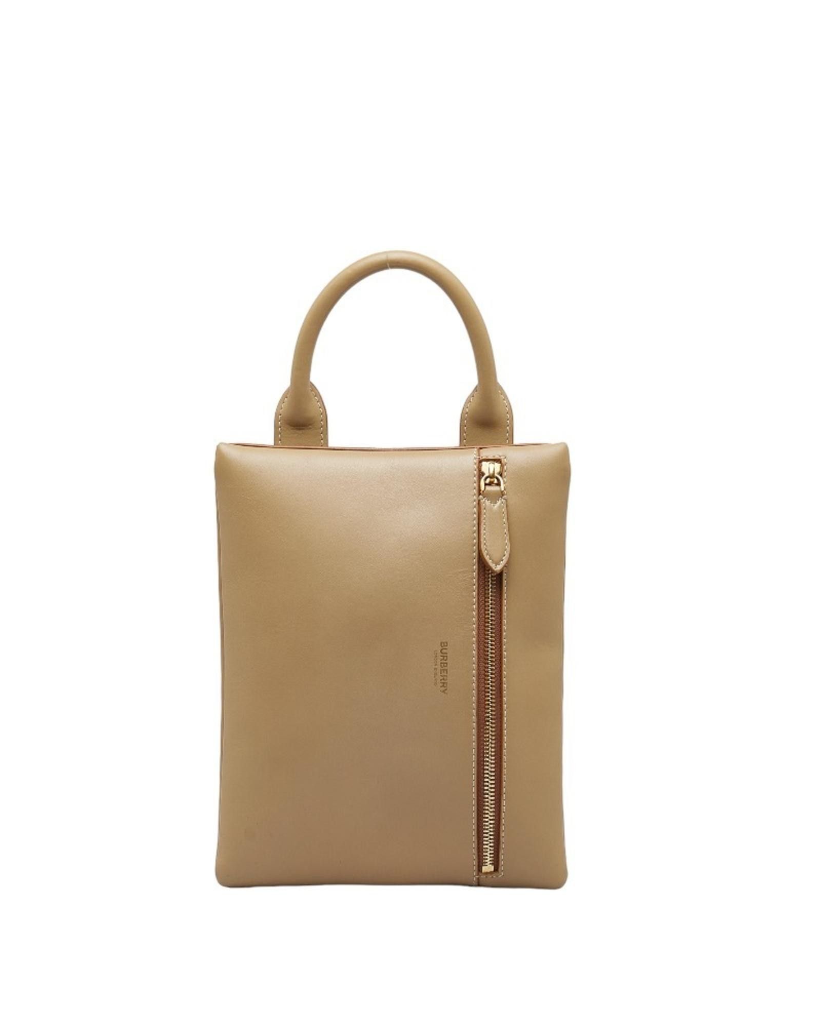 image of Burberry Beige Leather Practical Bag, Women's