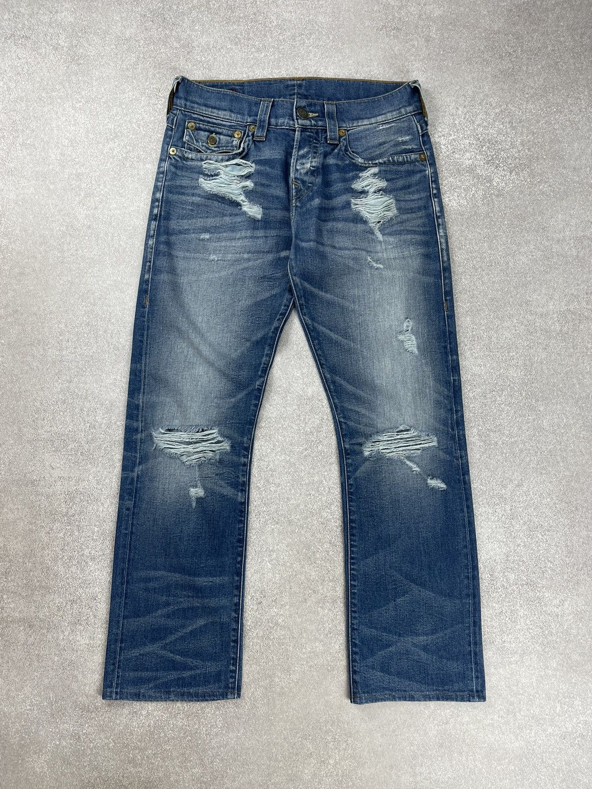 Japanese Brand × True Religion True Religion Ricky Distressed Denim Jeans Size 30 Size US 30 / EU 46 - 1 Thumbnail