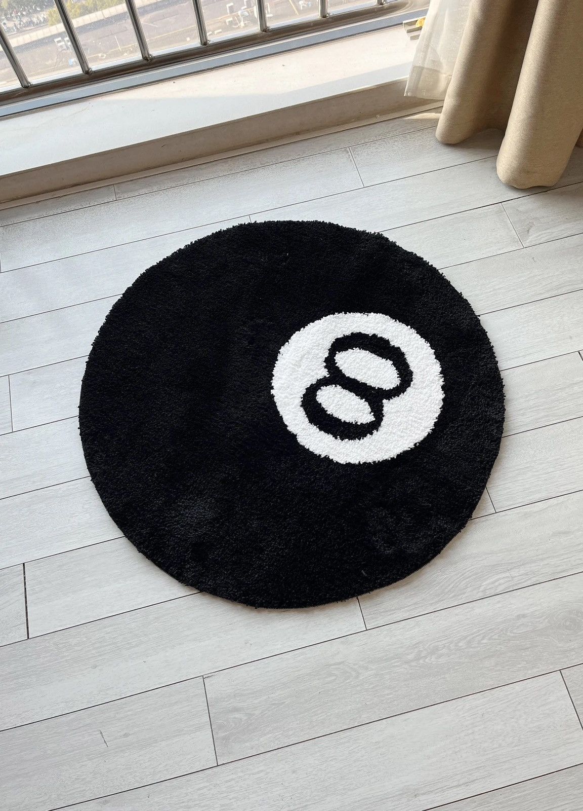 Japanese Brand Black 8 BALL rugs Soft Tufted Rug Cute Size ONE SIZE - 6 Thumbnail