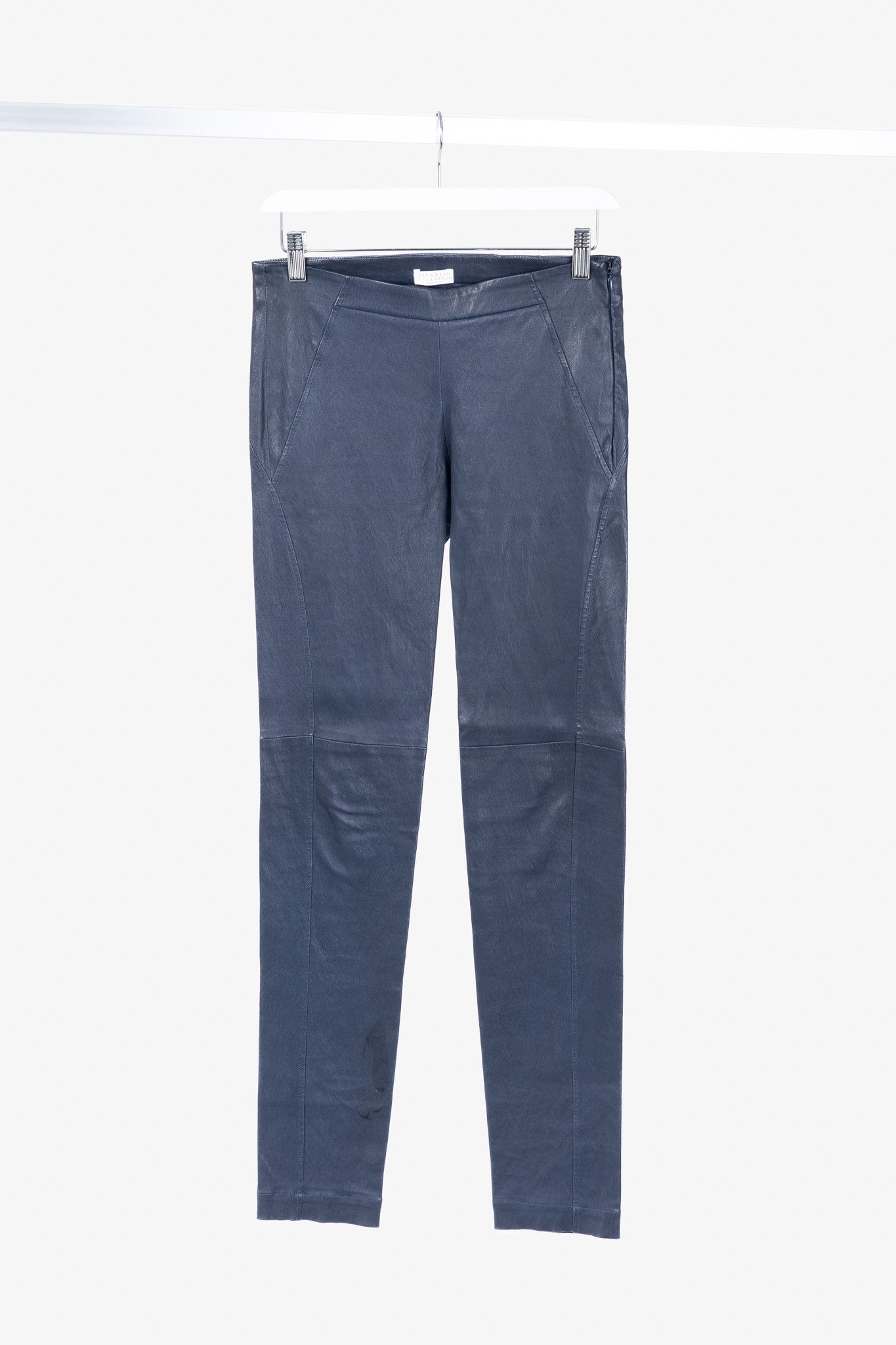 Brunello Cucinelli AW/15 Navy Stretch-Nappa Leather Leggings