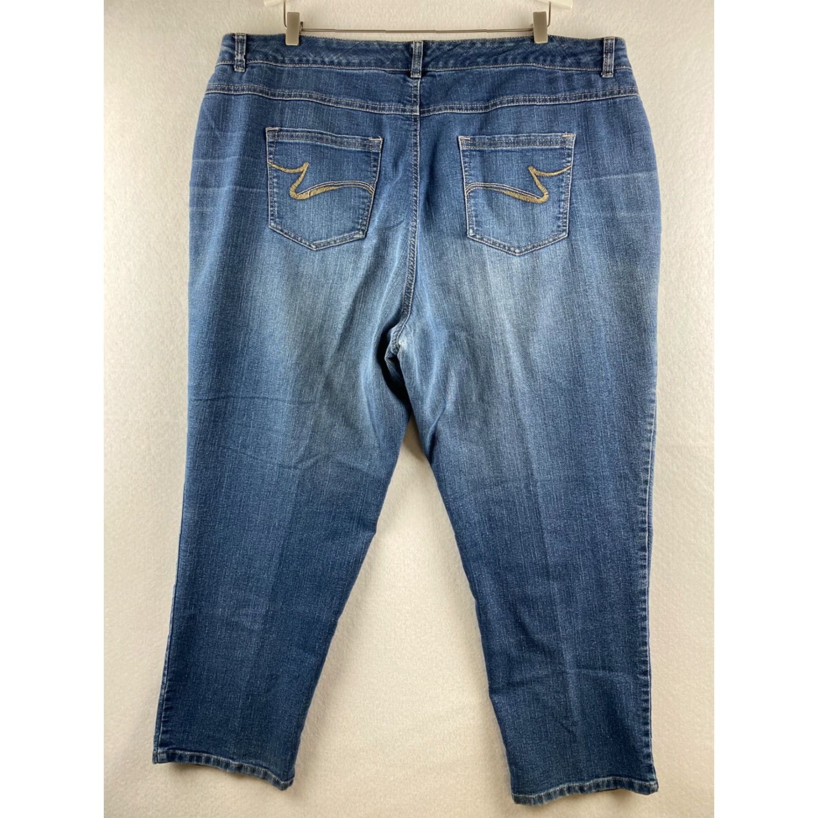 Vintage JMS Just My Size Jeans Womens 22W Blue Capri Denim Short Stretch Classic Fit Shirt? Size 40" / US 18 - 7 Thumbnail