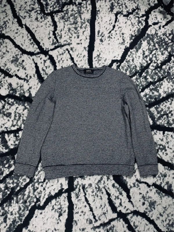 A.P.C. Apc Merino wool striped sweater navy blue white M Size M / US 6-8 / IT 42-44 - 1 Thumbnail