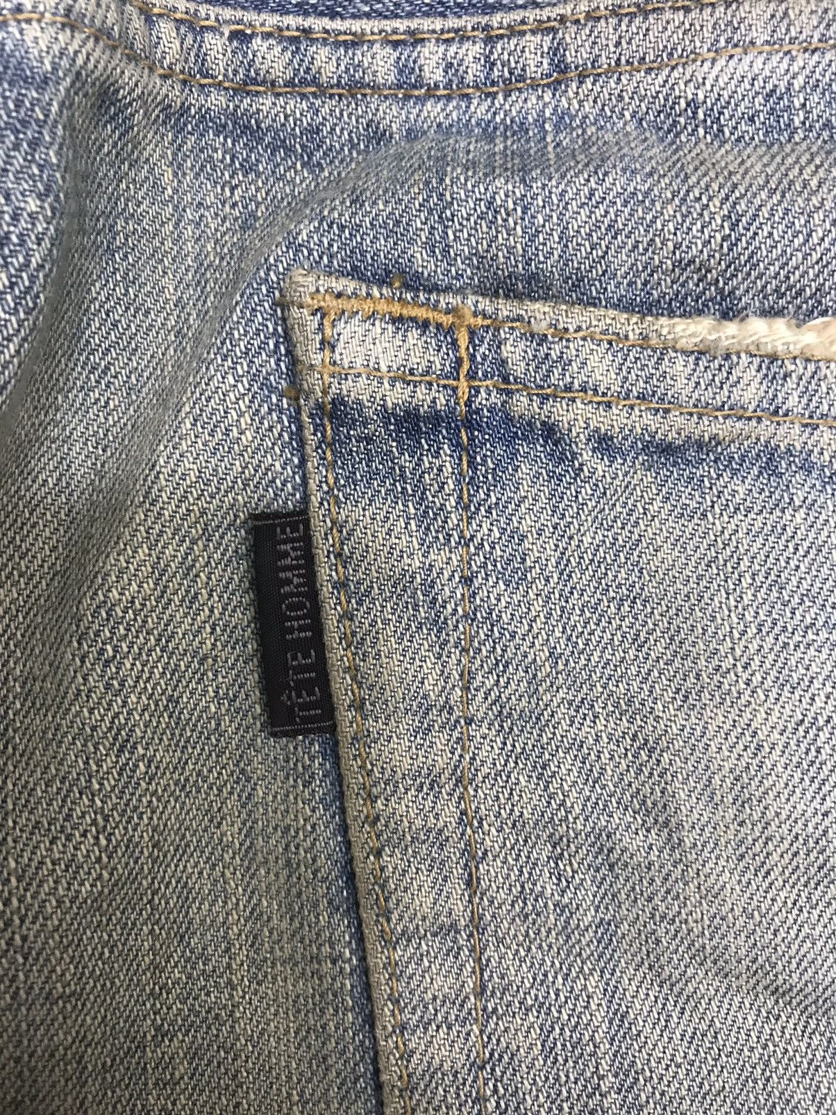 Japanese Brand × Tete Homme 💥ARCHIVAL💥TETE HOMME DIRTY DISTRESSED DENIM F129 Size US 34 / EU 50 - 15 Thumbnail
