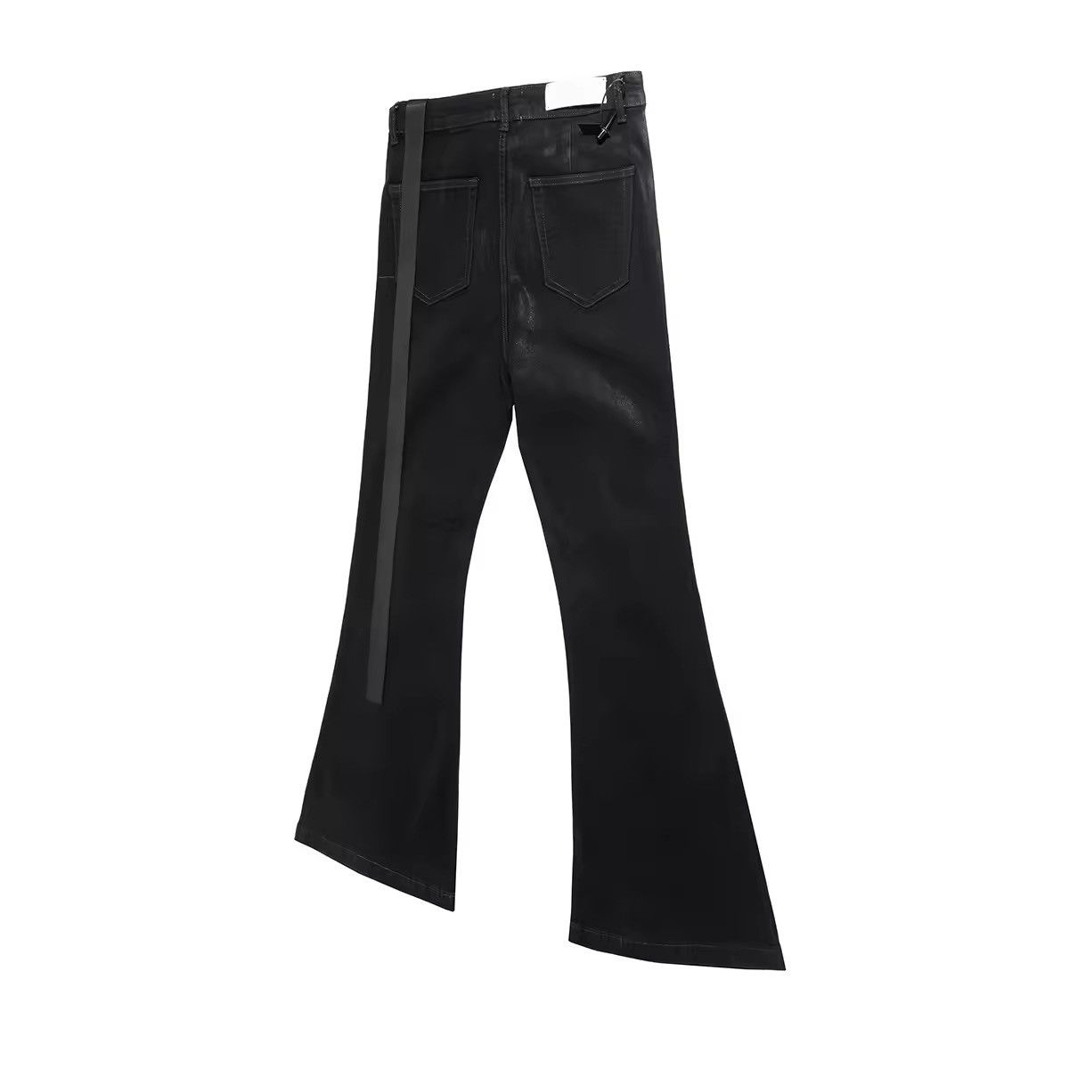 Designer Streetwear Design Ribbons Stretch Flare Baggy Bootcut Jeans Size US 32 / EU 48 - 4 Thumbnail