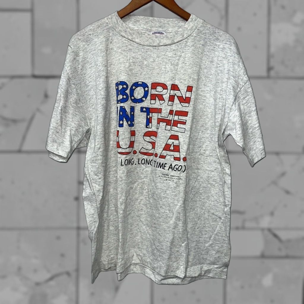 Born VINTAGE Born In The USA STITCH T-Shirt Mens XL Gray USA Size US XL / EU 56 / 4 - 1 Thumbnail