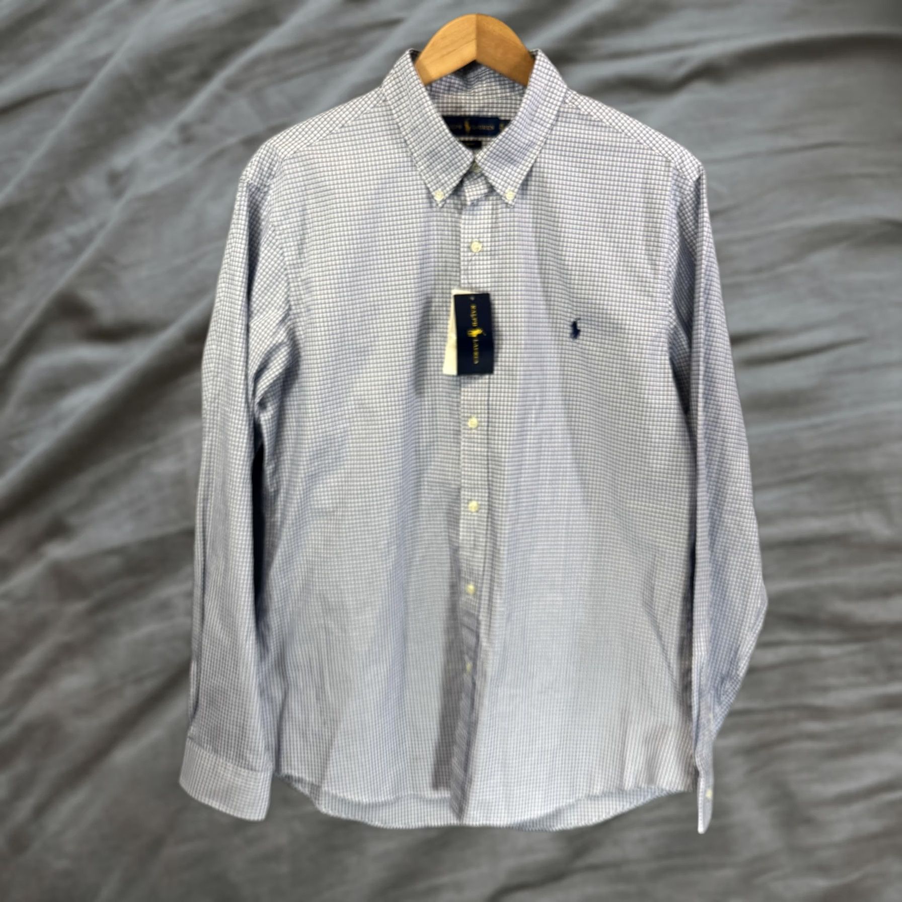 Ralph Lauren Ralph Lauren Shirt Mens XL Blue Slim Fit Button Down Check Dress Classic NWT Size 46R - 1 Thumbnail