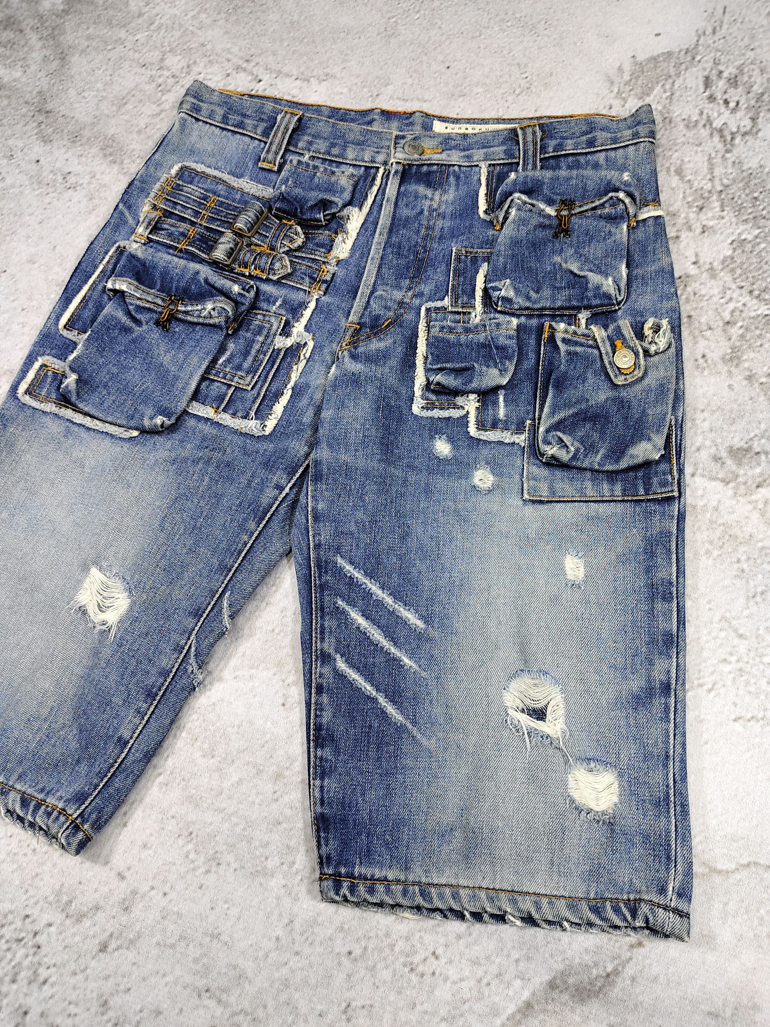 Issey Miyake 00s Sunao Kuwahara- Archive Multipocket Utility Distressed Size US 31 - 2 Thumbnail