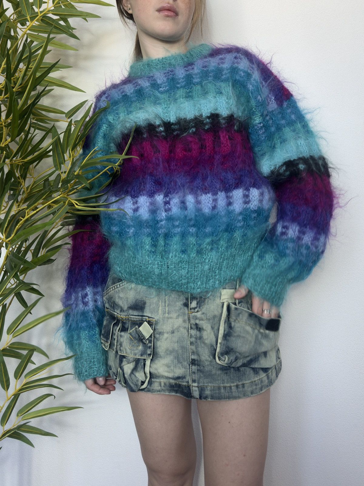 Vintage VINTAGE MOHAIR Y2K KNITTED STRIPED SWEATER Size M / US 6-8 / IT 42-44 - 6 Thumbnail