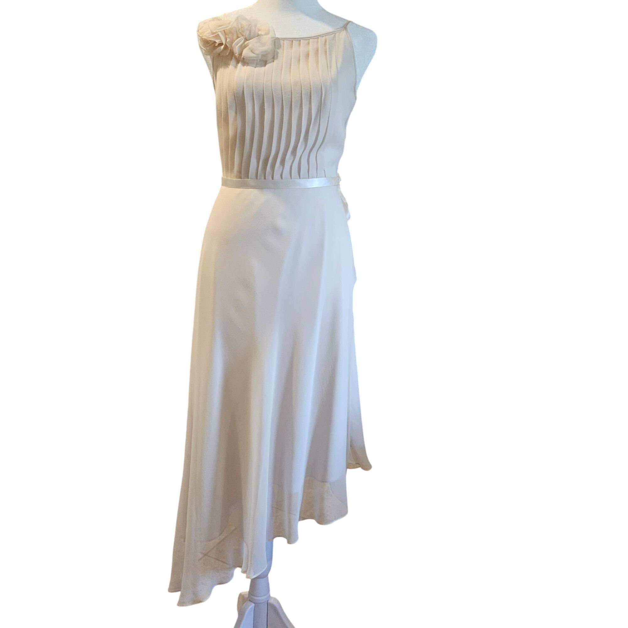 Laundry by Shelli Segal Laundry Ivory 0 Silk Midi Dress – Romantic Core Bridalcor Size XS / US 0-2 / IT 36-38 - 2 Thumbnail