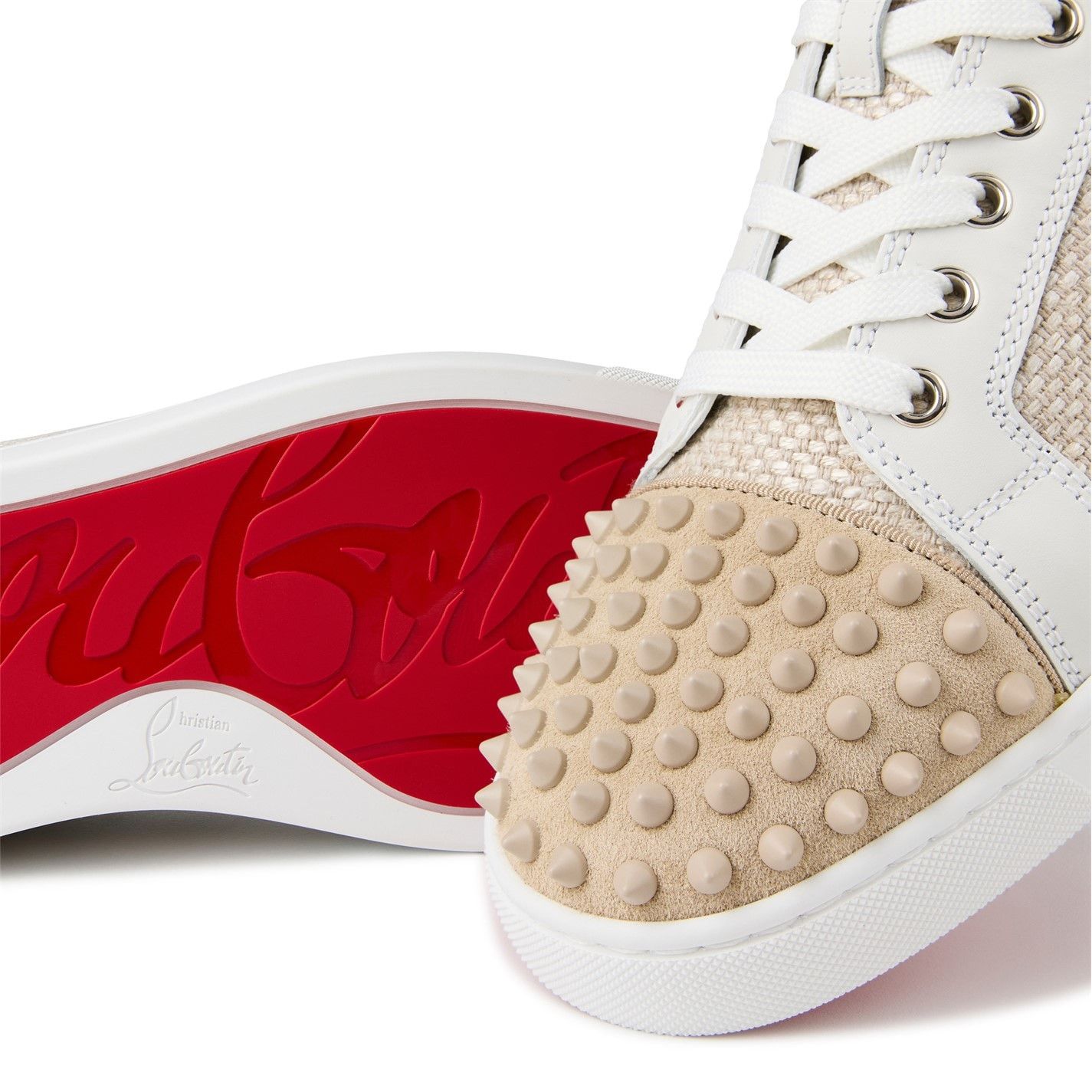 Christian Louboutin Louis Junior Spikes Canvas Sneakers Size US 12 / EU 45 - 6 Thumbnail