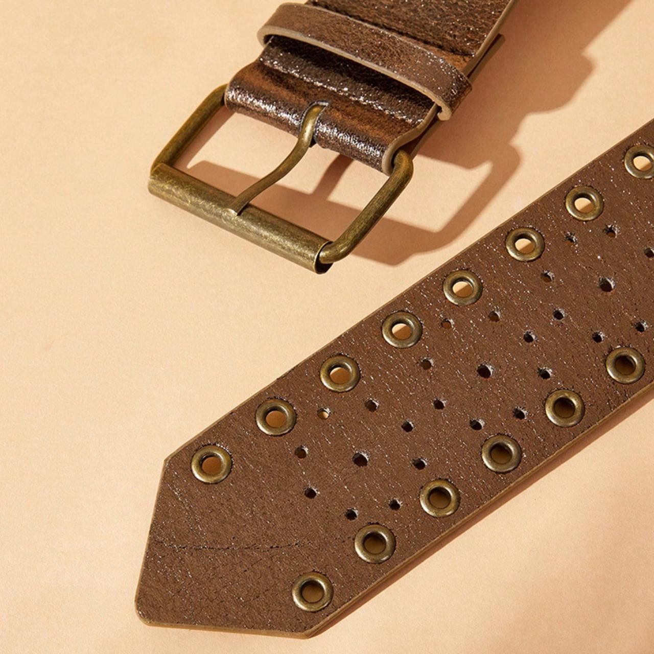 Japanese Brand Y2K Metallic Chunky Oversized Buckle Boho Belt OS Size ONE SIZE - 8 Thumbnail