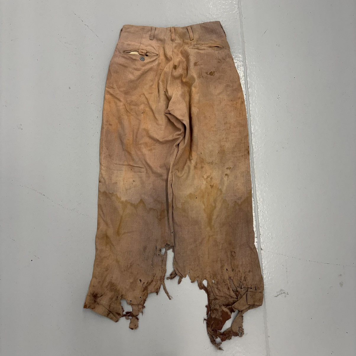 Other Vintage 50s Pink Rayon Distressed Drop Loop Trousers 24x24 Size 24" / US 00 / IT 34 - 3 Thumbnail