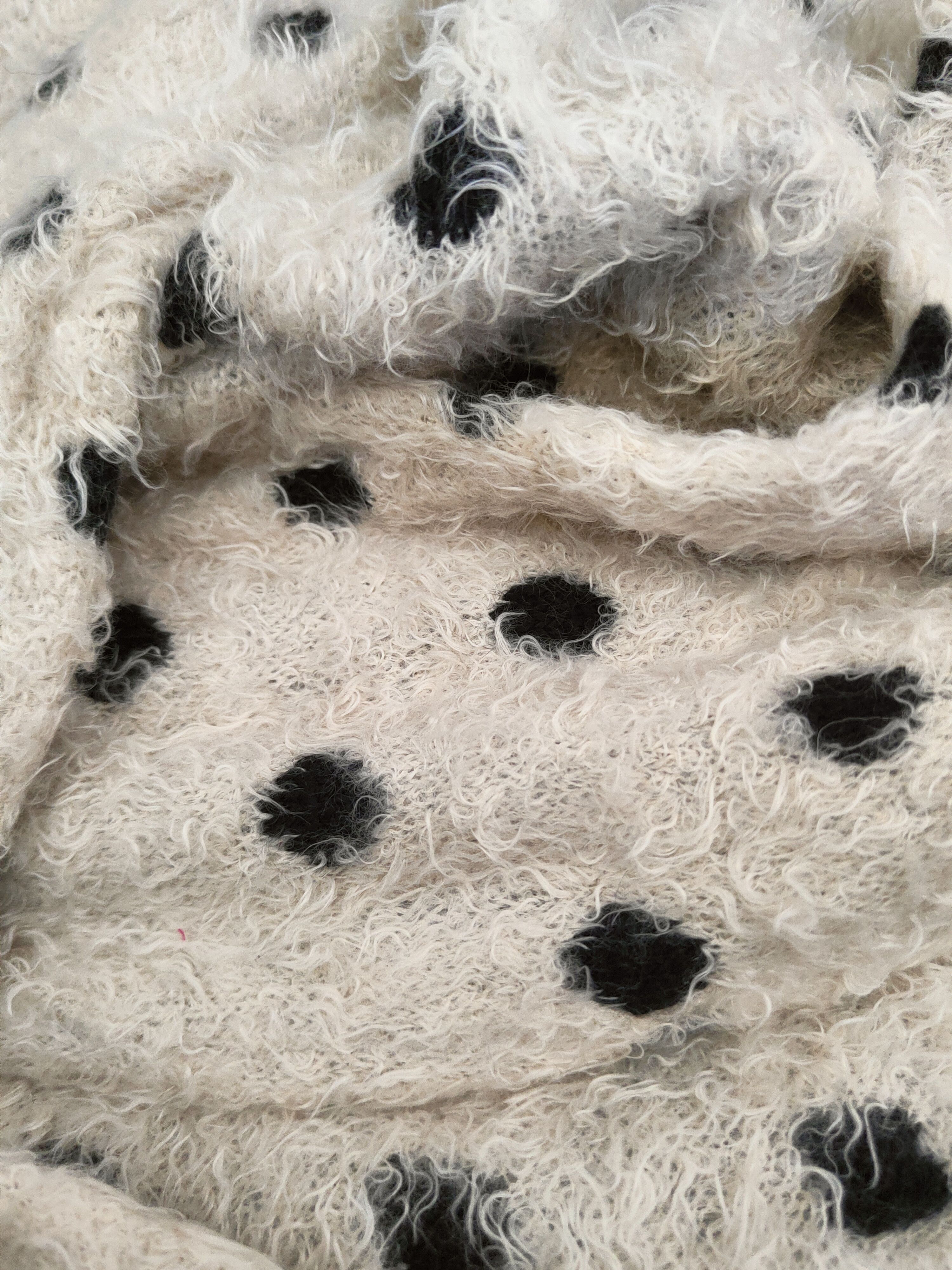Japanese Brand DL Rose Bud Beige Polkadot Fur Mohair Knitwear #46-1001 Size S / US 4 / IT 40 - 11 Thumbnail