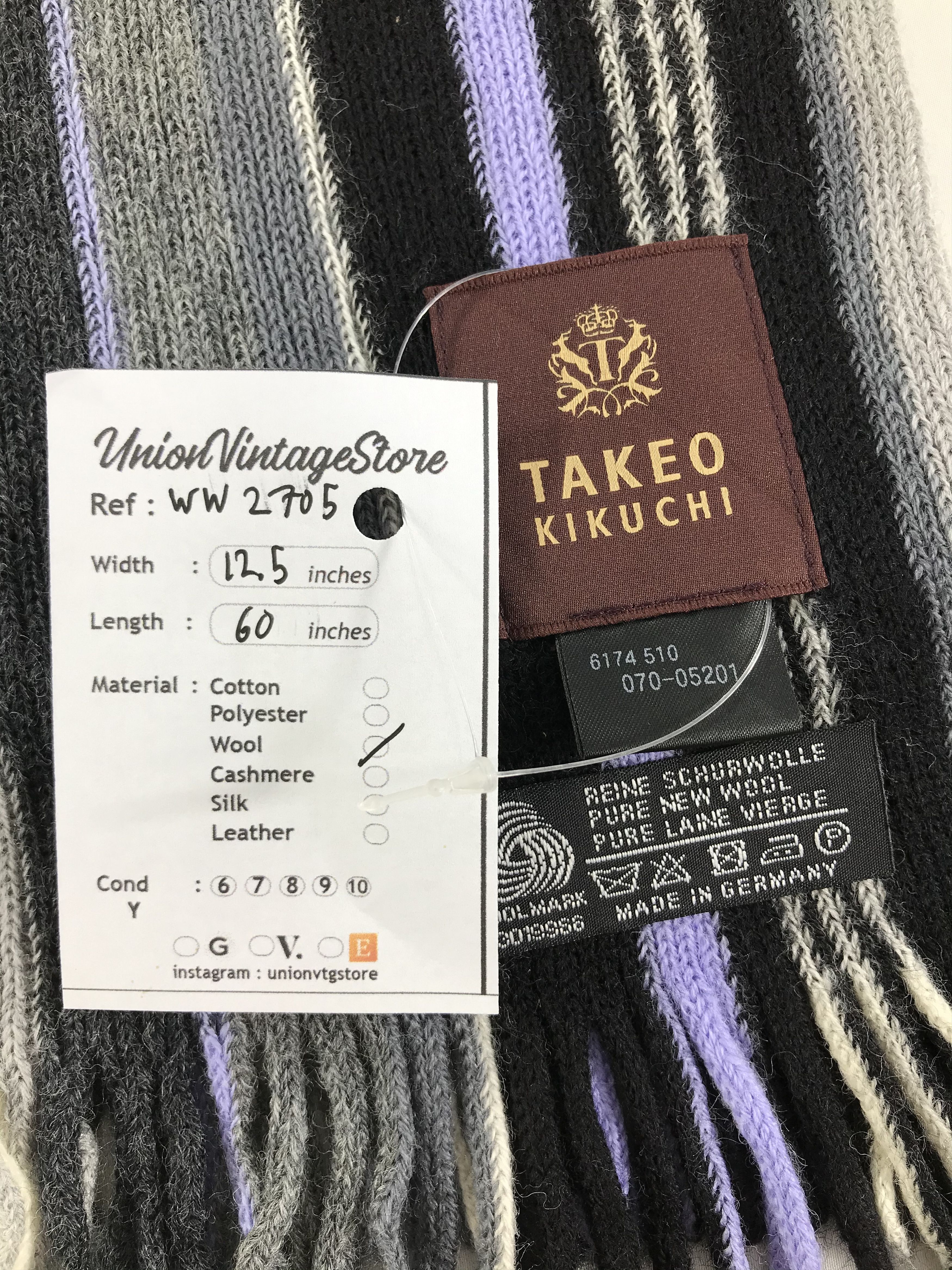 Takeo Kikuchi × Vintage Takeo Kikuchi Scarf / Muffler / Neckwear - WW2705 Size ONE SIZE - 4 Thumbnail