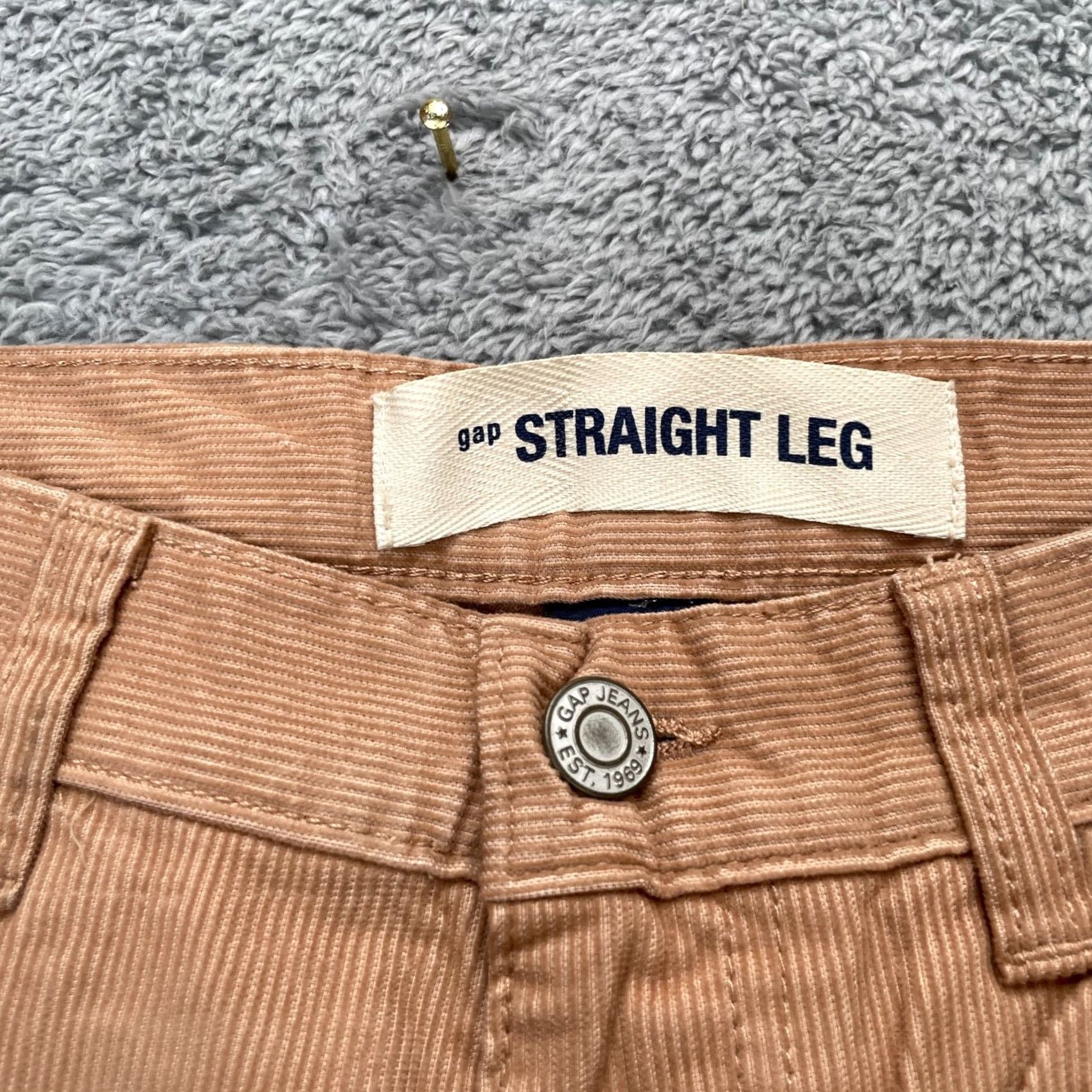 Gap Gap Pants Women 4 Brown Corduroy Straight Leg Cotton Logo Casual Classic Waterfall? Size 27" / US 4 / IT 40 - 3 Thumbnail
