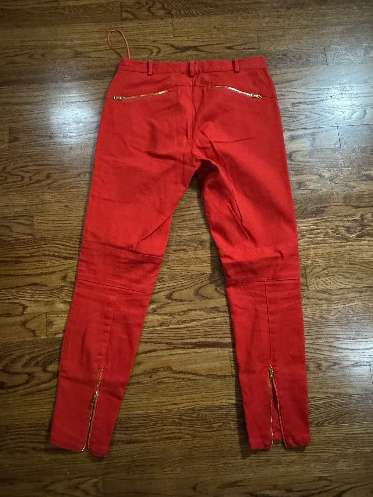 Ralph Lauren Womens Ralph Lauren Black Label Red Moto Biker Jeans Size 28 Size 28" / US 6 / IT 42 - 4 Thumbnail